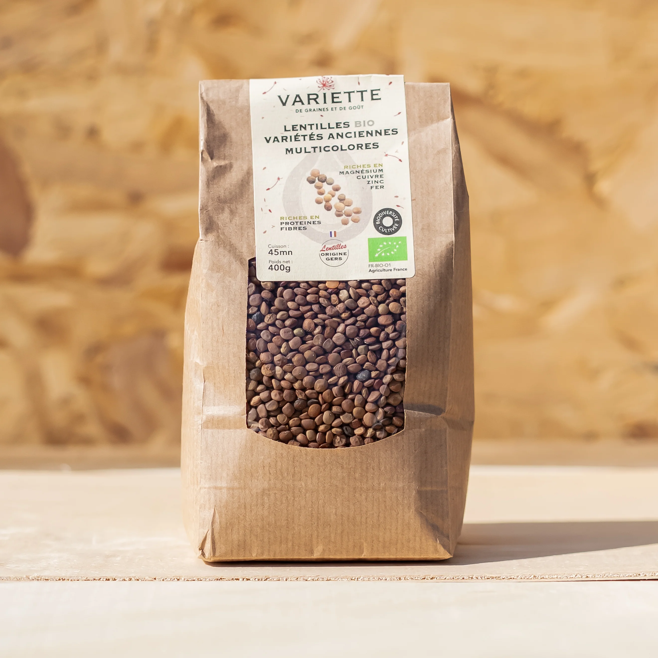 đ Lentilles anciennes multicolores â BIO â Origine Gers â 400g (sec)