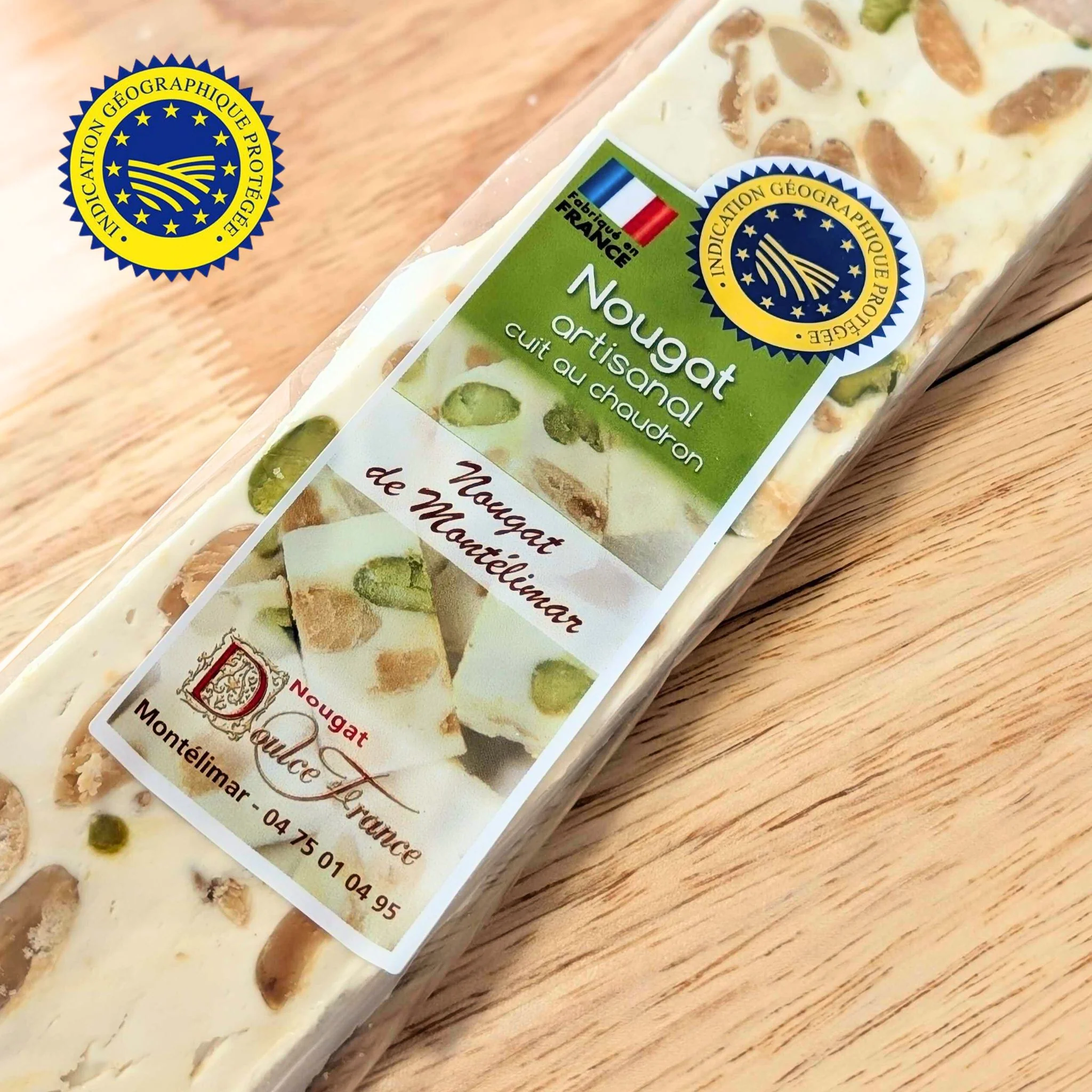 🍯 Nougat de Montélimar tendre IGP – Barre 100 g 🇫🇷