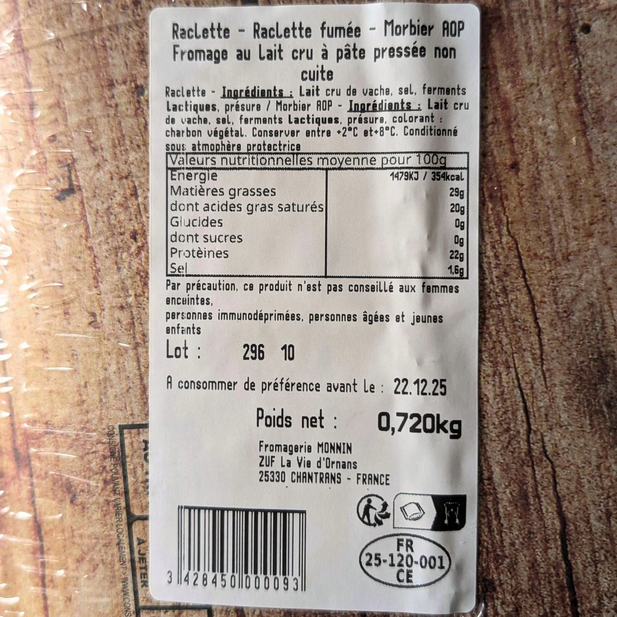🧀 Plateau pour Raclette au lait cru – Fromagerie Monnin 🇫🇷 - Image 2