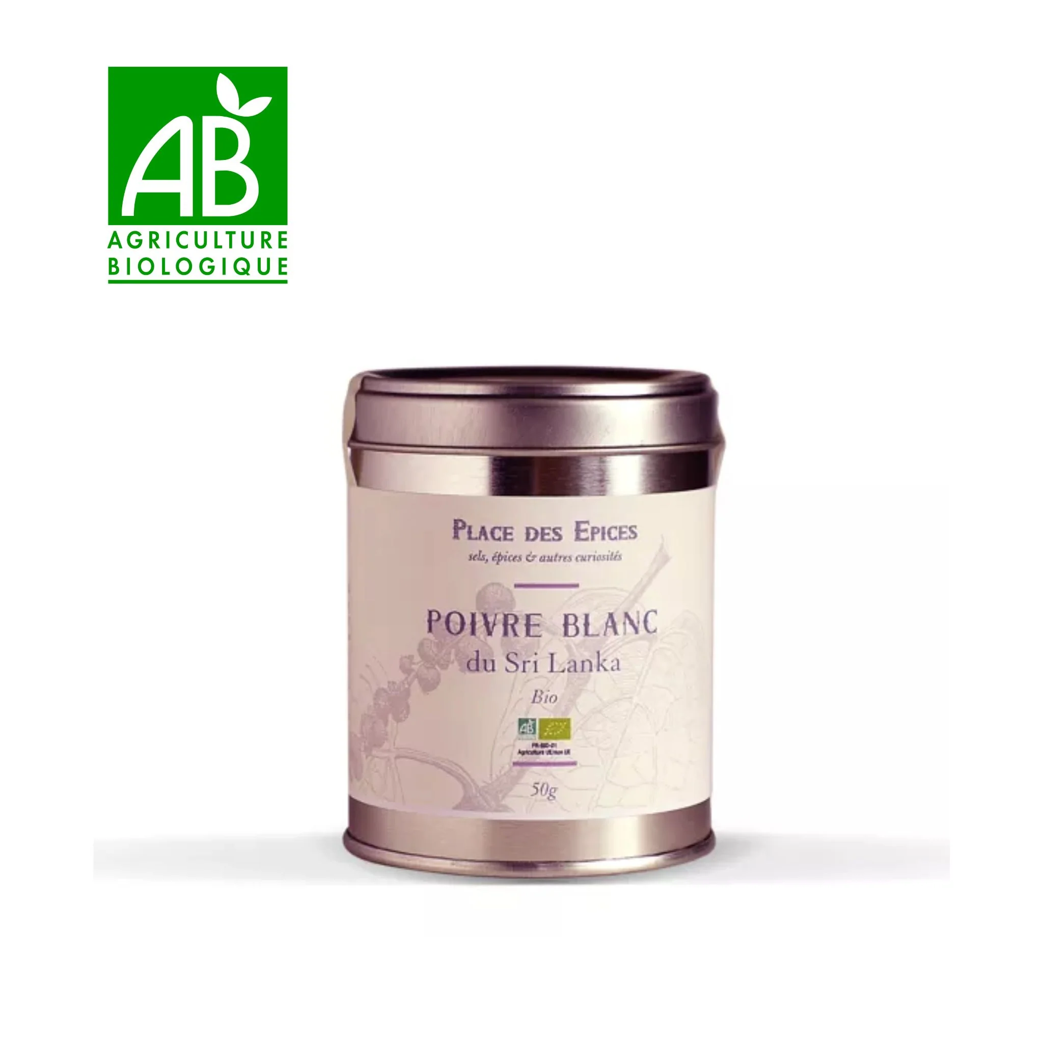 đż Poivre blanc du Sri Lanka Bio â 1 pot de 50 g - Image 2