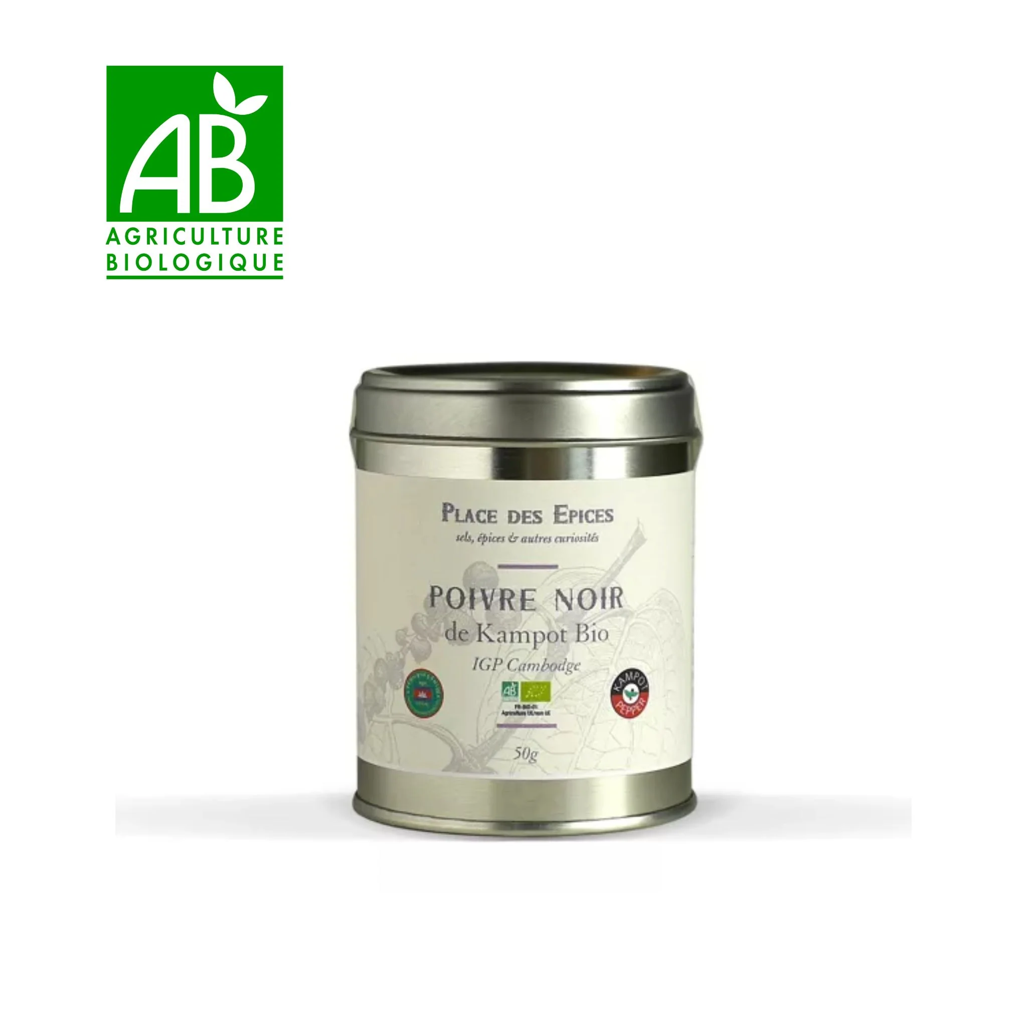đż Poivre noir de Kampot Bio â 1 pot de 50 g - Image 2