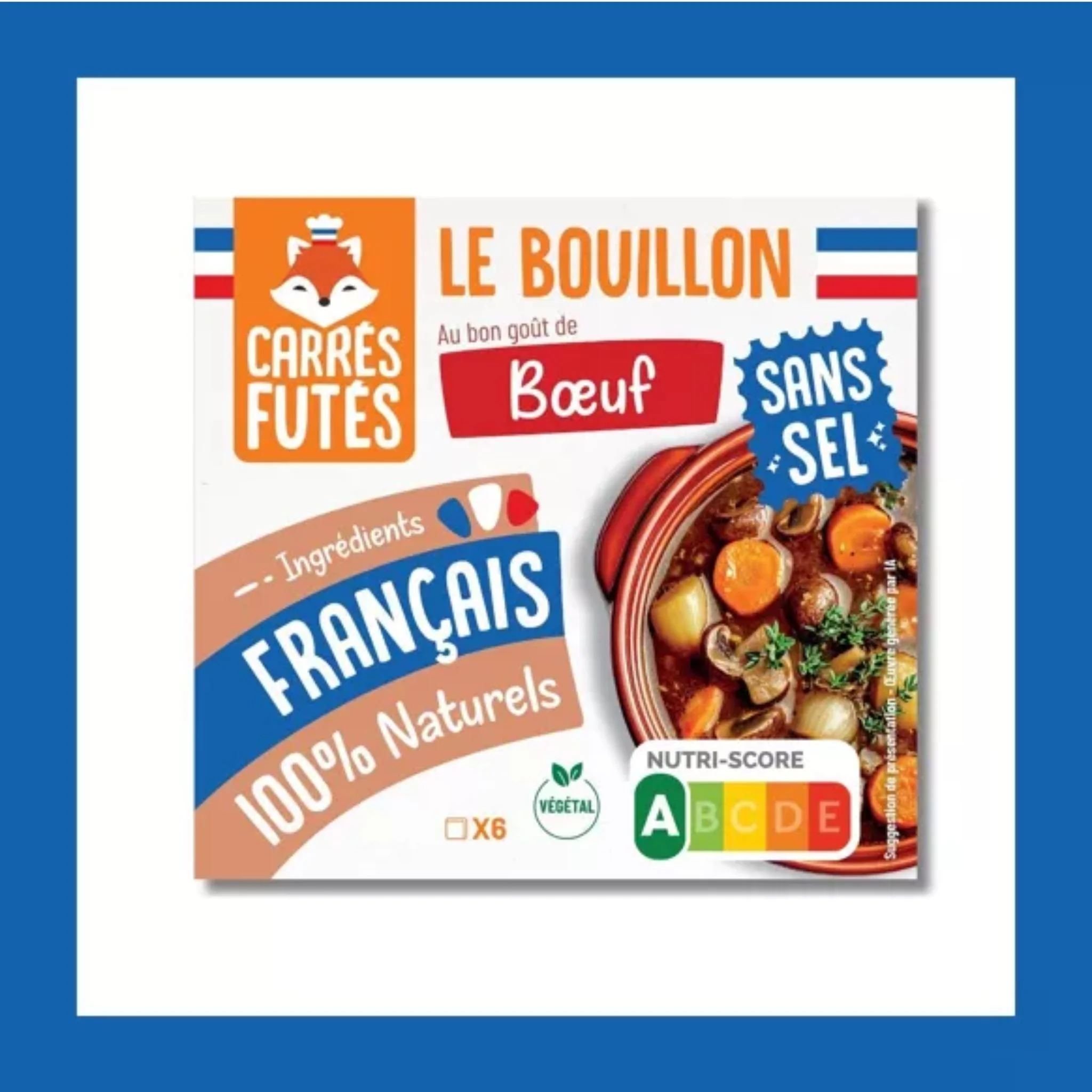 🧱 Bouillon Français SANS SEL goût Bœuf – Carrés Futés 🇫🇷