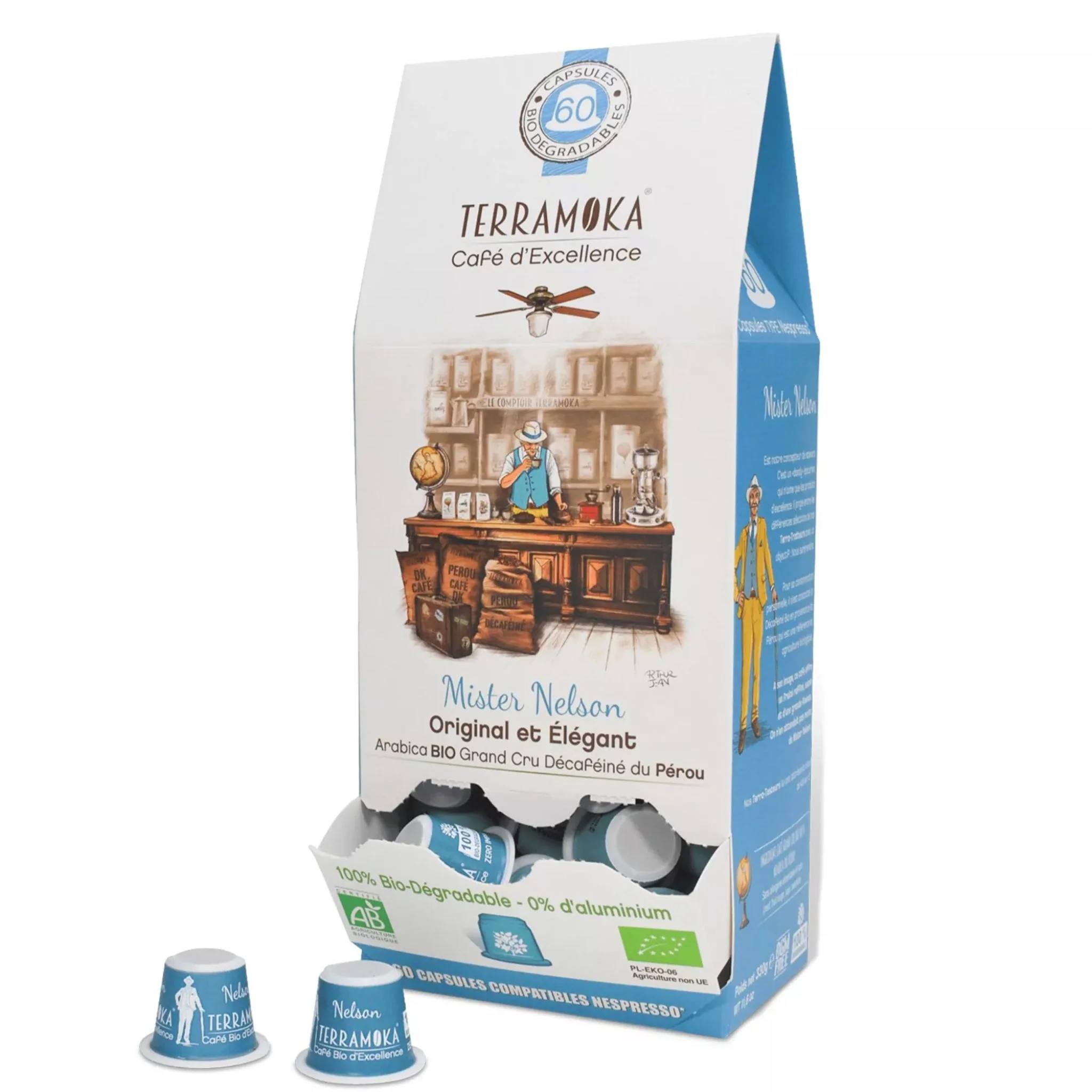 ☕ Café Bio Décaféiné – 60 Capsules Zéro Déchet Compatibles Nespresso®