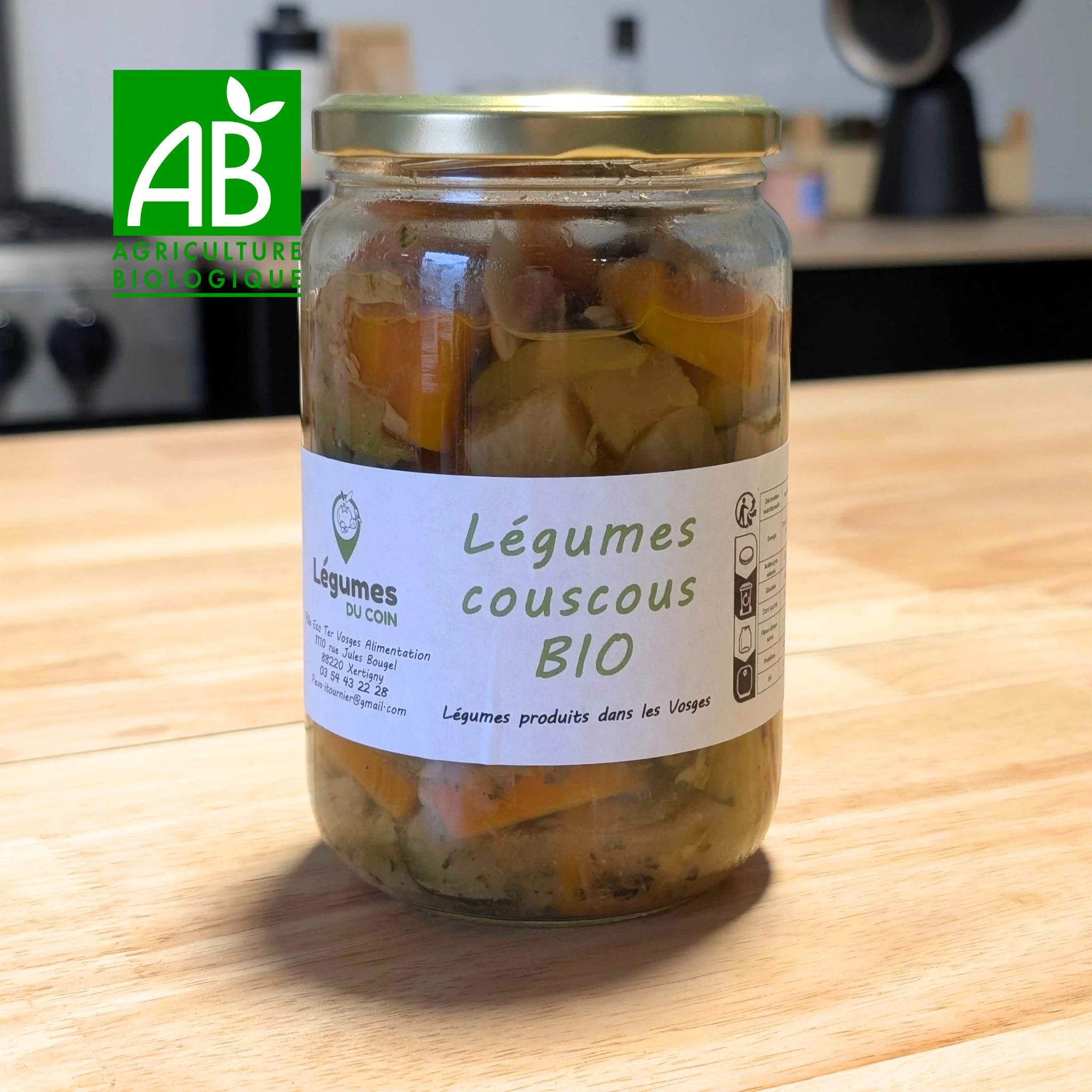đ„ LĂ©gumes Ă Couscous Bio & Solidaires - Bocal Familial (630g) - CuisinĂ© dans les Vosges - BIO
