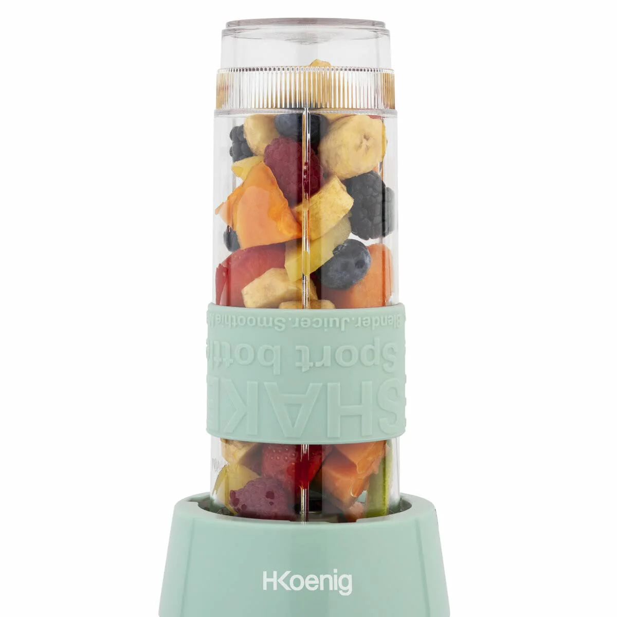 Mini Blender Smoothie Transportable Compact 570mL H.Koenig SMOO18 Sans BPA Puissant 300W, Mixeur à Smoothie 2 Bouteilles Portables, 4 Lames en Inox, 2 gourdes avec couvercles de voyage incluses (Vert) - Image 23