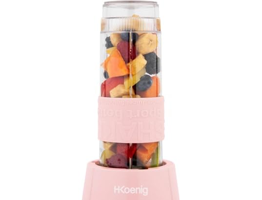 Mini Blender Smoothie Transportable Compact 570mL H.Koenig SMOO18 Sans BPA Puissant 300W, Mixeur à Smoothie 2 Bouteilles Portables, 4 Lames en Inox, 2 gourdes avec couvercles de voyage incluses (Vert) - Image 35