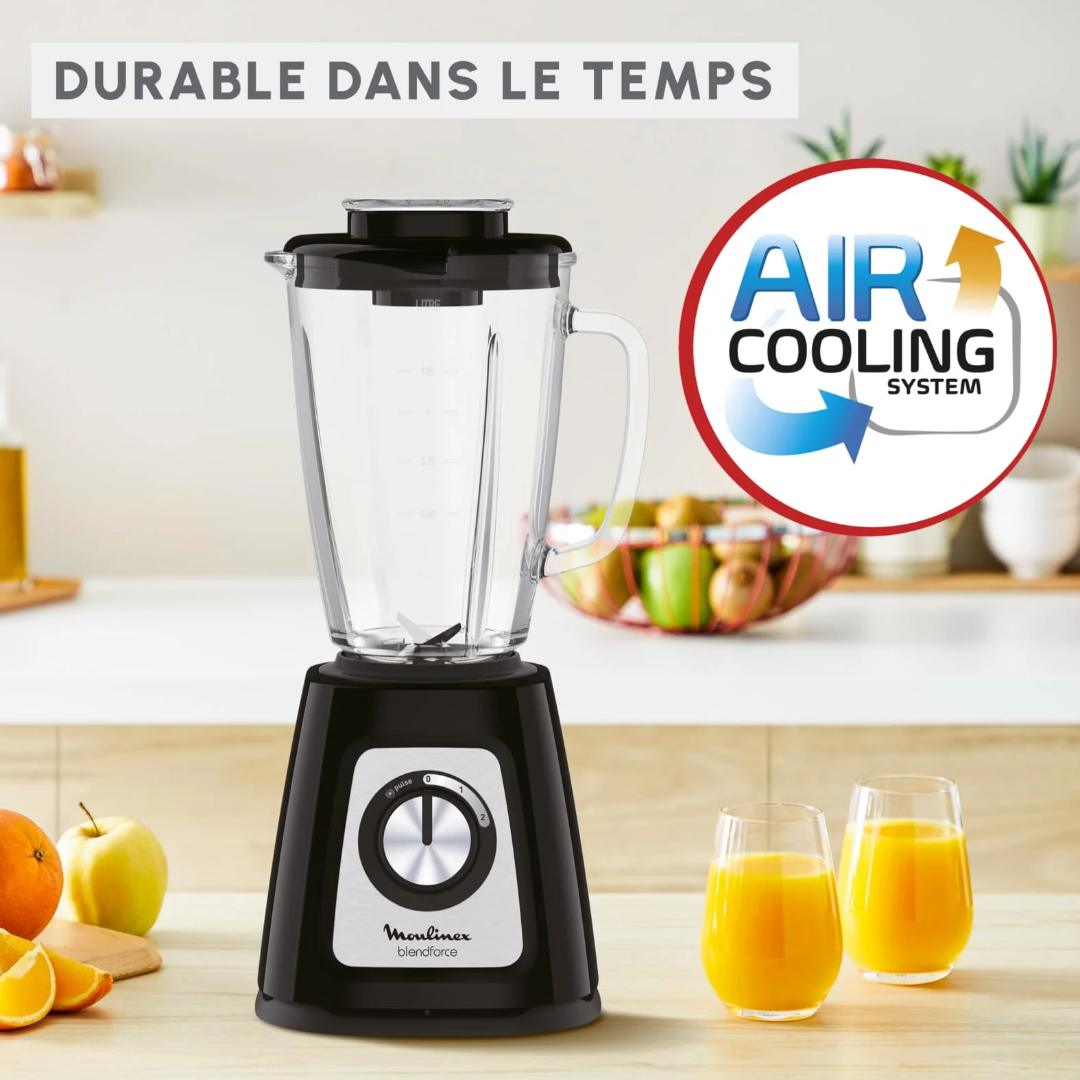 Moulinex Blender mixeur électrique, Bol verre 1,75 L, Puissance 800 W, Verrouillage sûr, Ergonomique, Broyeur à grains, Smoothies, Glace pilée, Blendforce, Noir LM430810 - Image 11