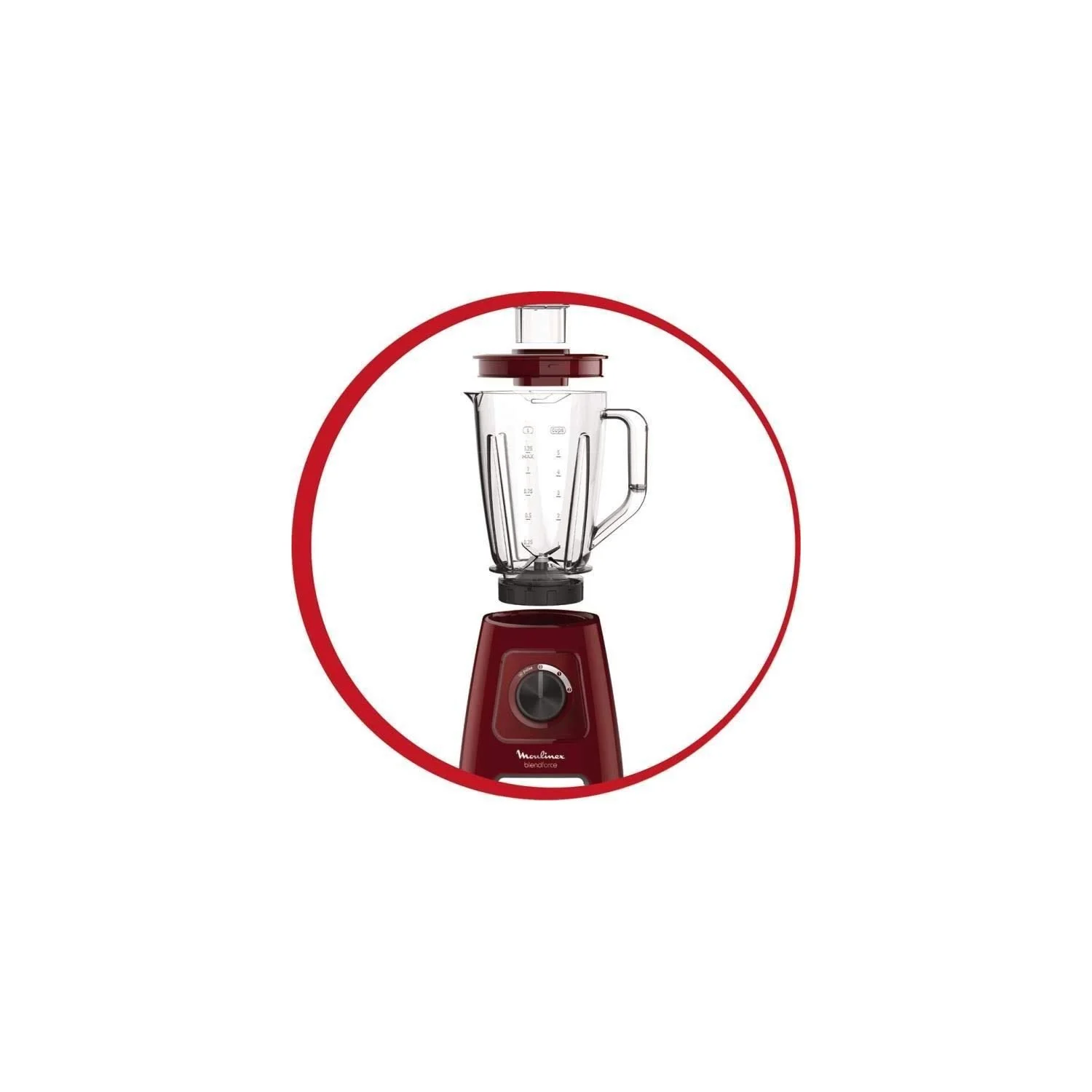 Moulinex Blender mixeur électrique, Bol verre 1,75 L, Puissance 800 W, Verrouillage sûr, Ergonomique, Broyeur à grains, Smoothies, Glace pilée, Blendforce, Noir LM430810 - Image 4