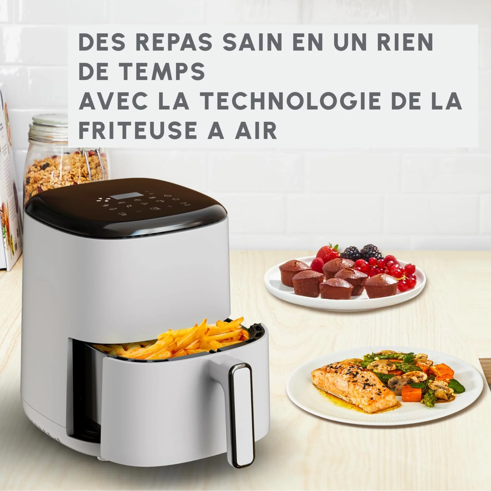 Moulinex Easy Fry Max Friteuse sans huile, Capacité XL de 5 L, Jusqu'à 6 personnes, 10 programmes automatiques, Ecran tactile digital, Gain de temps et d'énergie, air fryer EZ245820 - Image 12