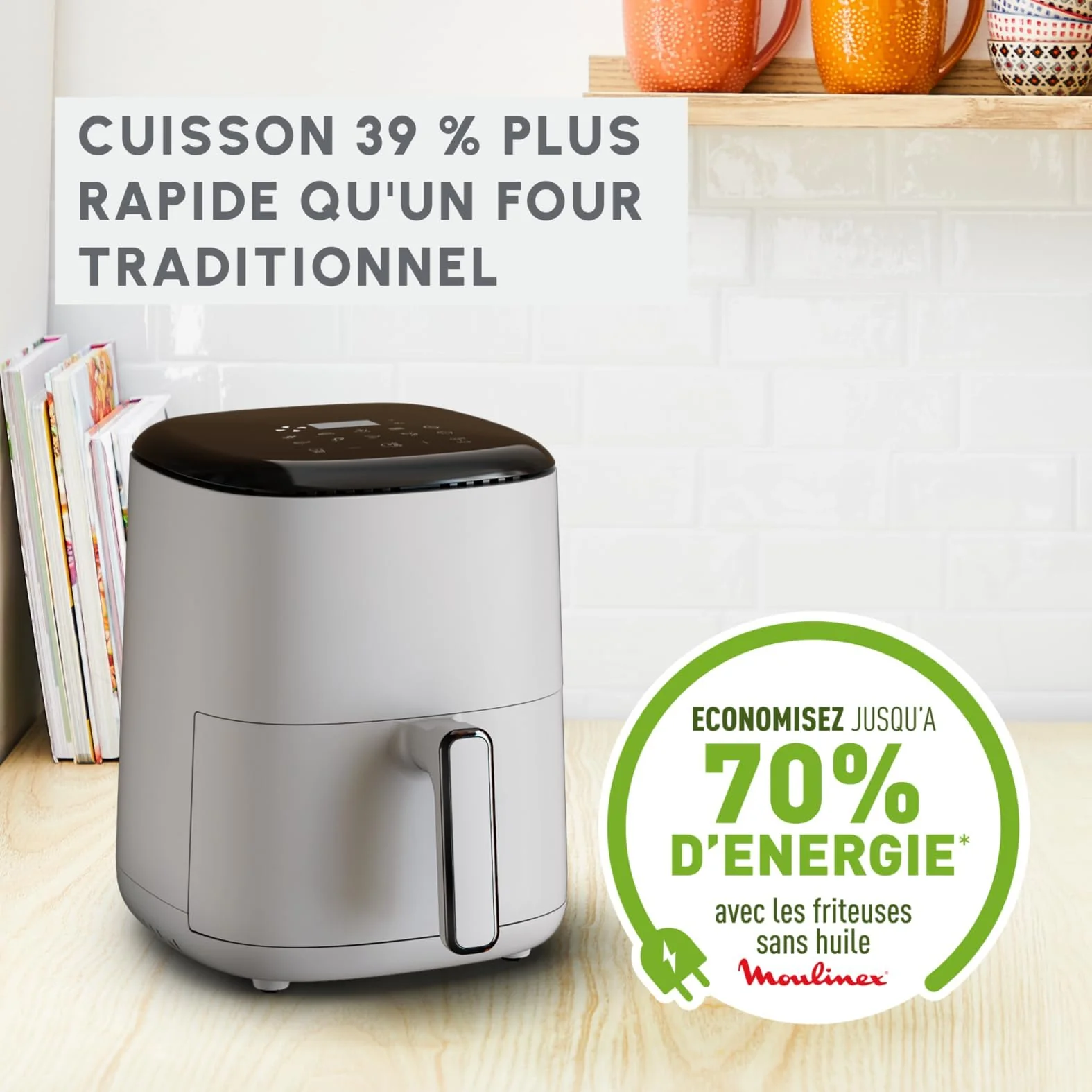 Moulinex Easy Fry Max Friteuse sans huile, Capacité XL de 5 L, Jusqu'à 6 personnes, 10 programmes automatiques, Ecran tactile digital, Gain de temps et d'énergie, air fryer EZ245820 - Image 14