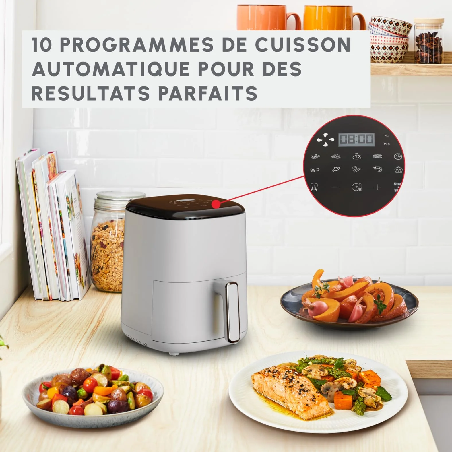 Moulinex Easy Fry Max Friteuse sans huile, Capacité XL de 5 L, Jusqu'à 6 personnes, 10 programmes automatiques, Ecran tactile digital, Gain de temps et d'énergie, air fryer EZ245820 - Image 16