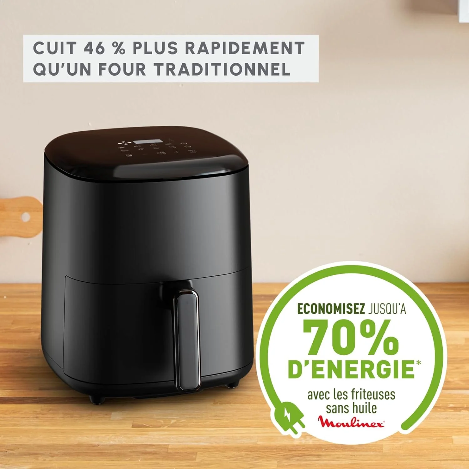 Moulinex Easy Fry Max Friteuse sans huile, Capacité XL de 5 L, Jusqu'à 6 personnes, 10 programmes automatiques, Ecran tactile digital, Gain de temps et d'énergie, air fryer EZ245820 - Image 7
