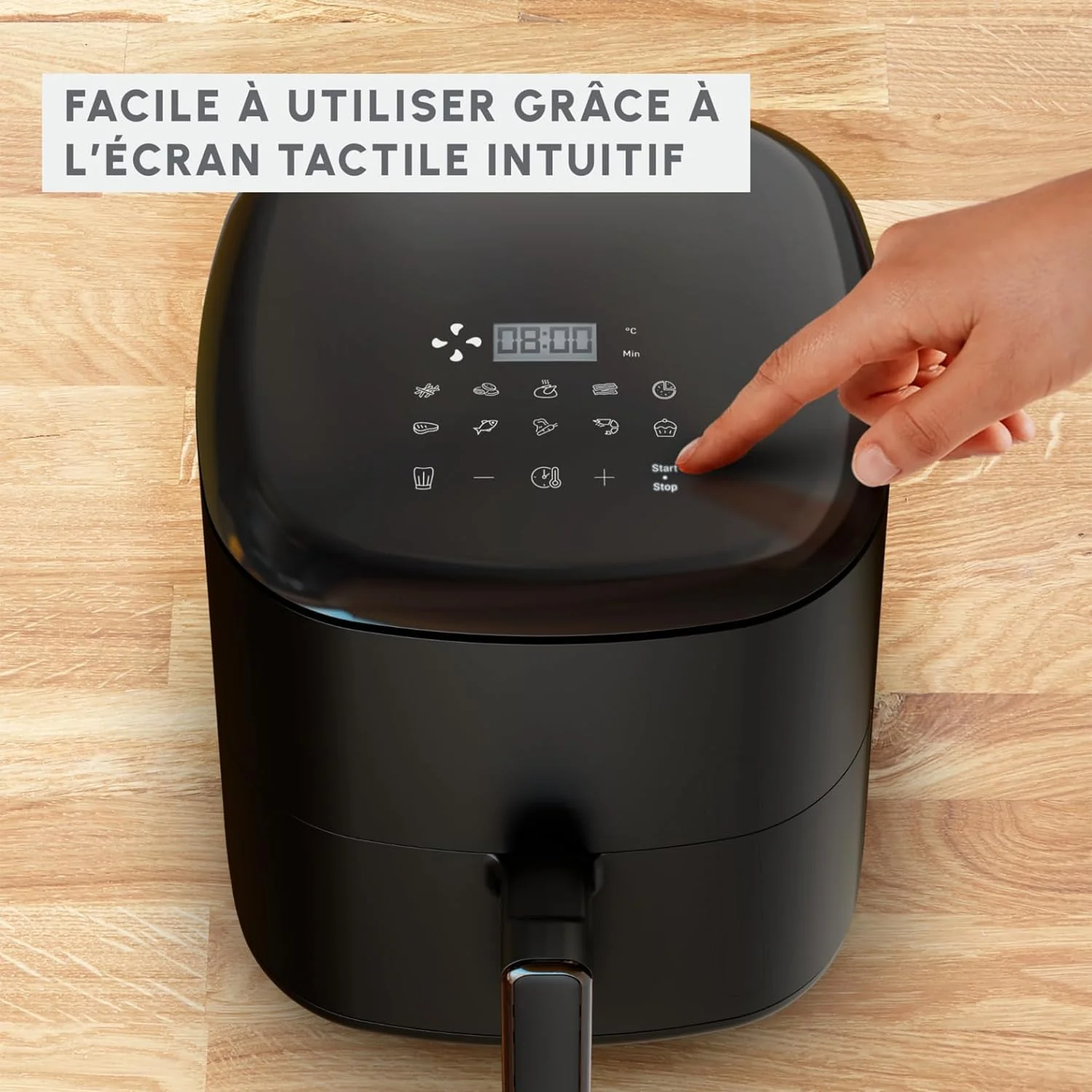 Moulinex Easy Fry Max Friteuse sans huile, Capacité XL de 5 L, Jusqu'à 6 personnes, 10 programmes automatiques, Ecran tactile digital, Gain de temps et d'énergie, air fryer EZ245820 - Image 8
