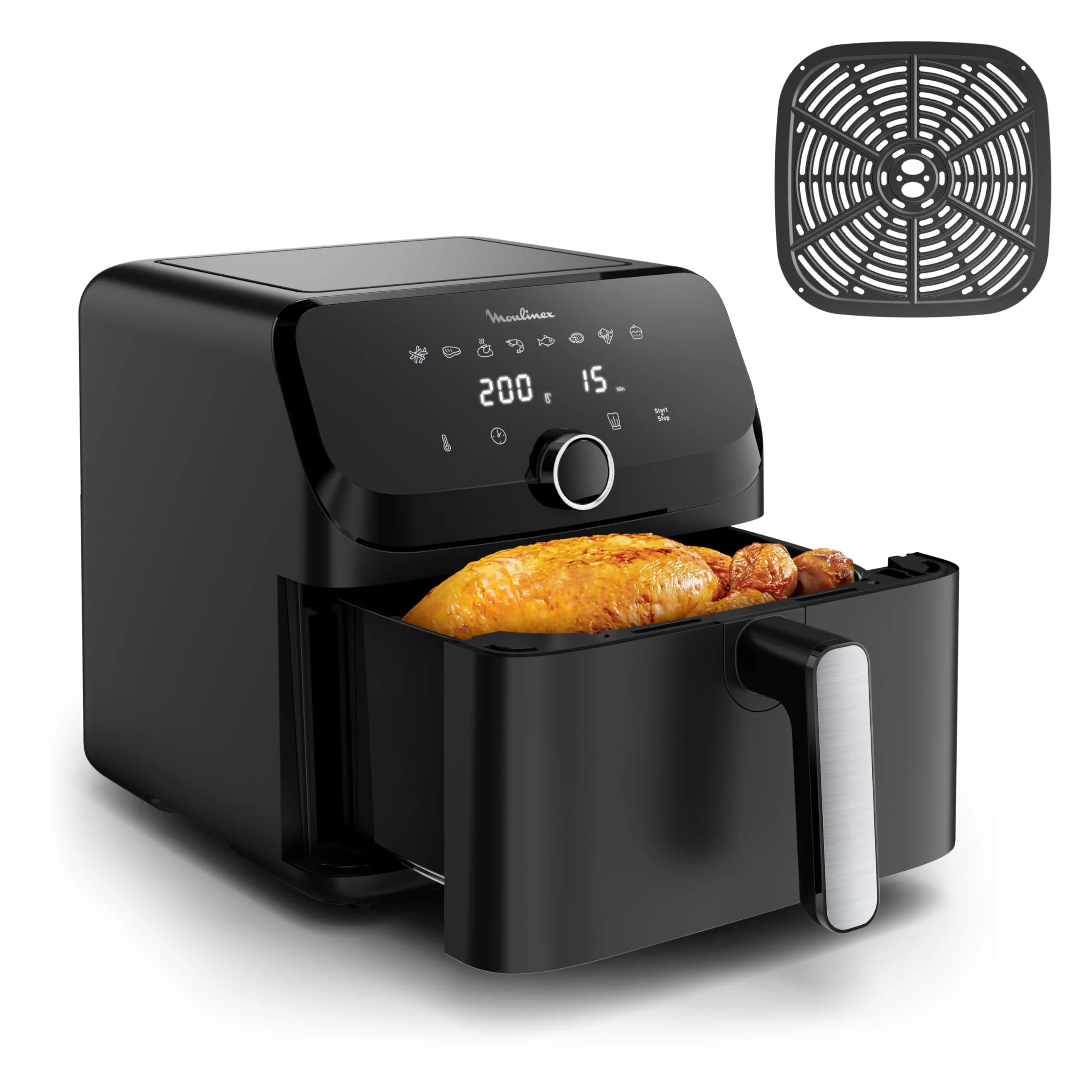 Moulinex Easy Fry Mega, air fryer compact, Mono tiroir 7.5 L, Jusqu’à 8 personnes, 8 programmes, noir EZ8558F0 - Image 14