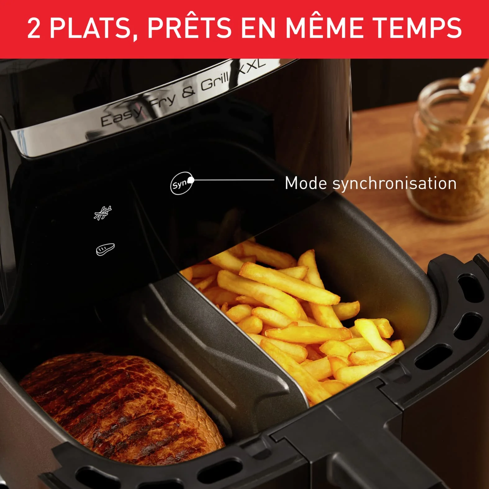 Moulinex Easy Fry Mega, air fryer compact, Mono tiroir 7.5 L, Jusqu’à 8 personnes, 8 programmes, noir EZ8558F0 - Image 23