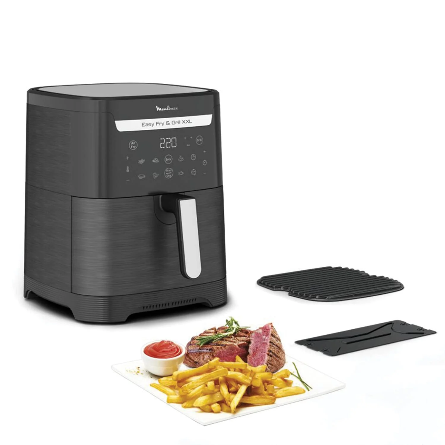 Moulinex Easy Fry Mega, air fryer compact, Mono tiroir 7.5 L, Jusqu’à 8 personnes, 8 programmes, noir EZ8558F0 - Image 3