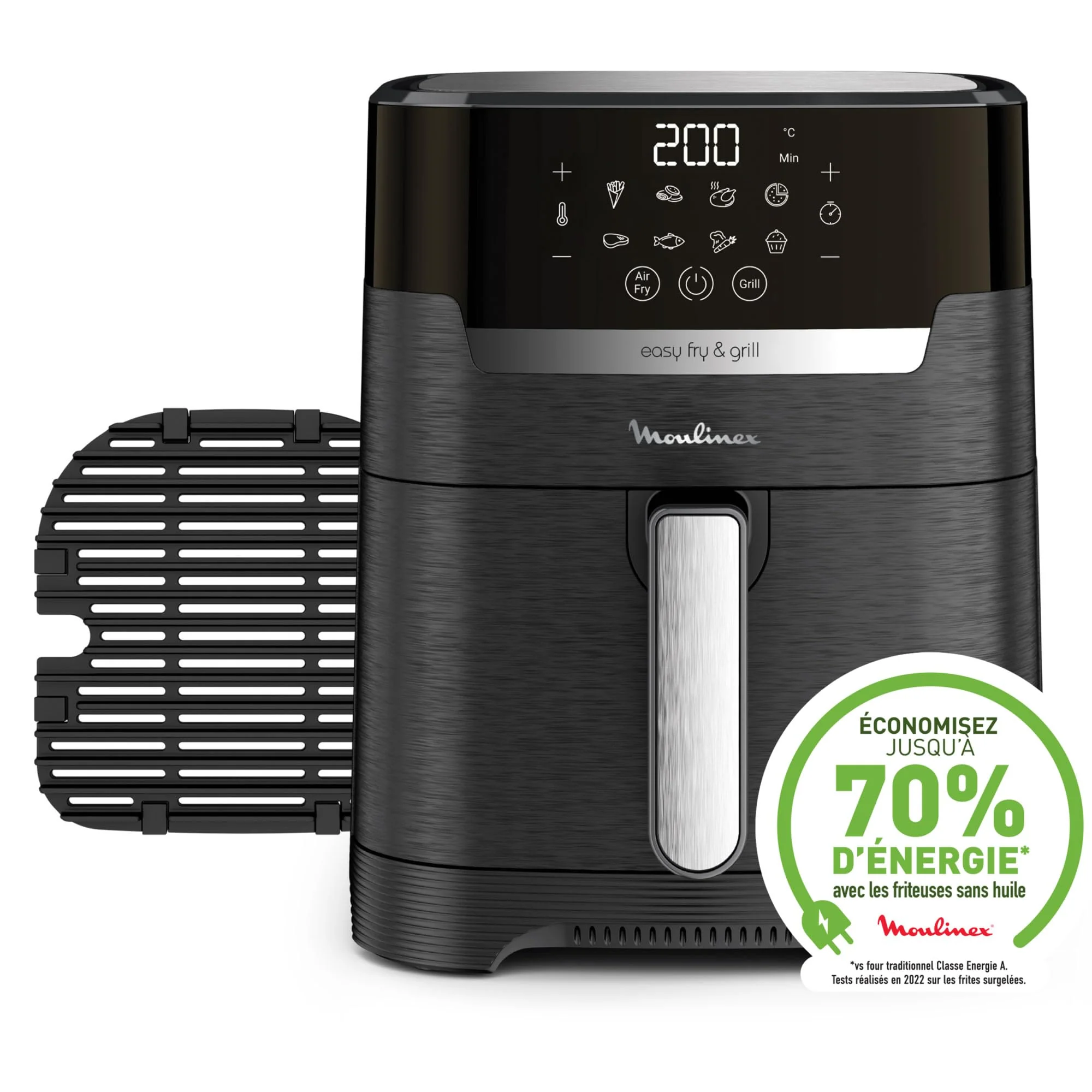 Moulinex Easy Fry Mega, air fryer compact, Mono tiroir 7.5 L, Jusqu’à 8 personnes, 8 programmes, noir EZ8558F0 - Image 7