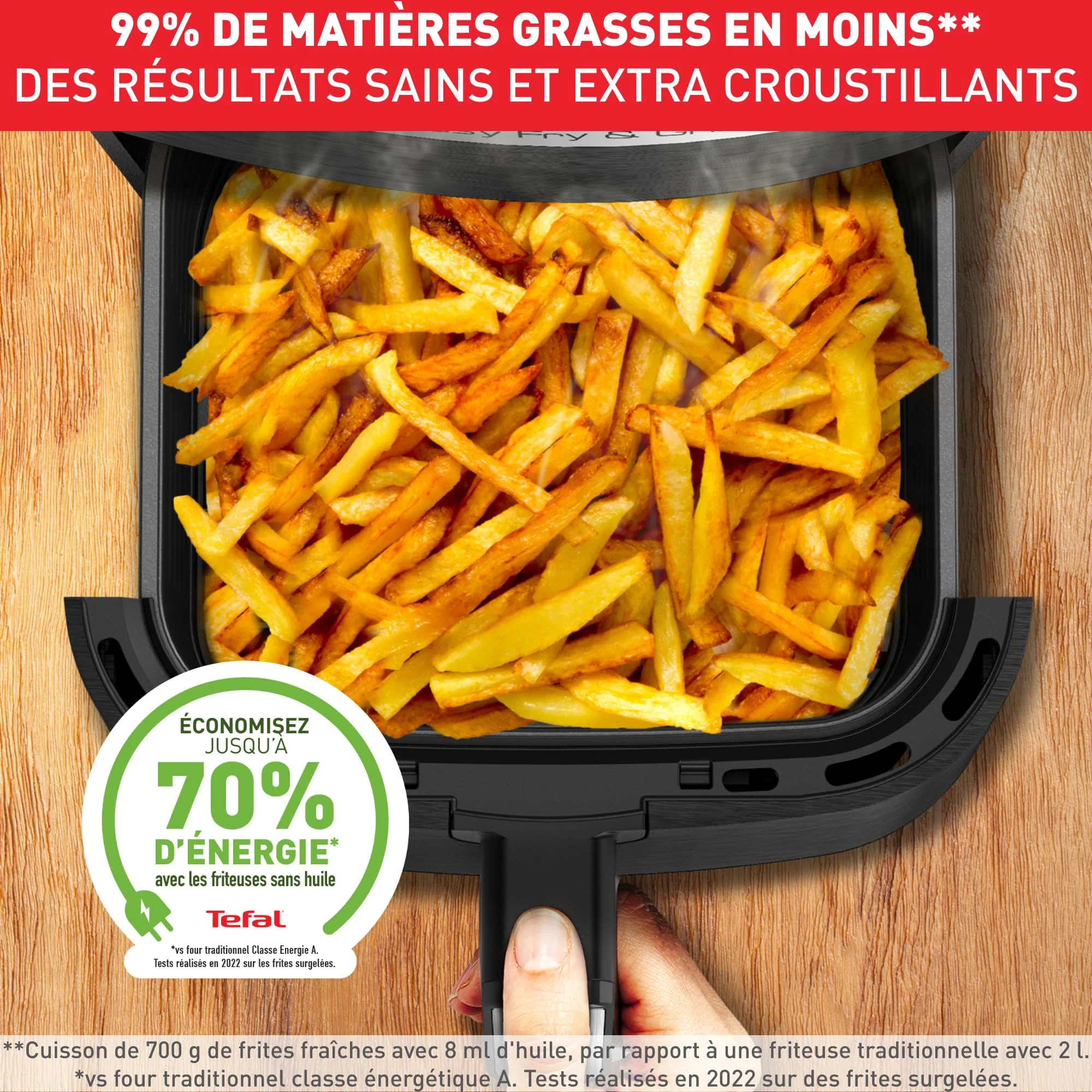 Moulinex Easy Fry Mega, air fryer compact, Mono tiroir 7.5 L, Jusqu’à 8 personnes, 8 programmes, noir EZ8558F0 - Image 9