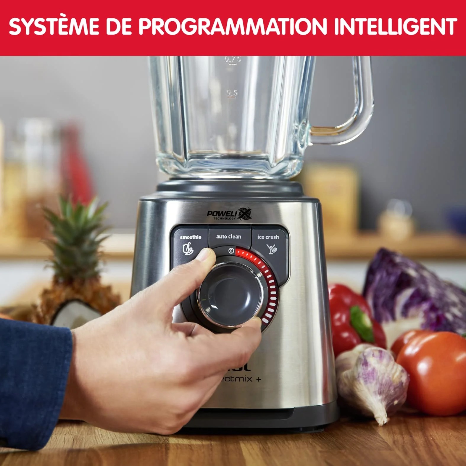 Moulinex PerfectMix+ Blender haute vitesse, 1200 W, Bol en verre de 2 L, 3 programmes automatiques LM811D10 - Image 6