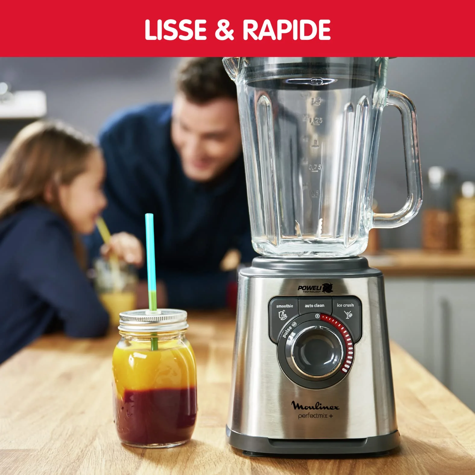 Moulinex PerfectMix+ Blender haute vitesse, 1200 W, Bol en verre de 2 L, 3 programmes automatiques LM811D10 - Image 9