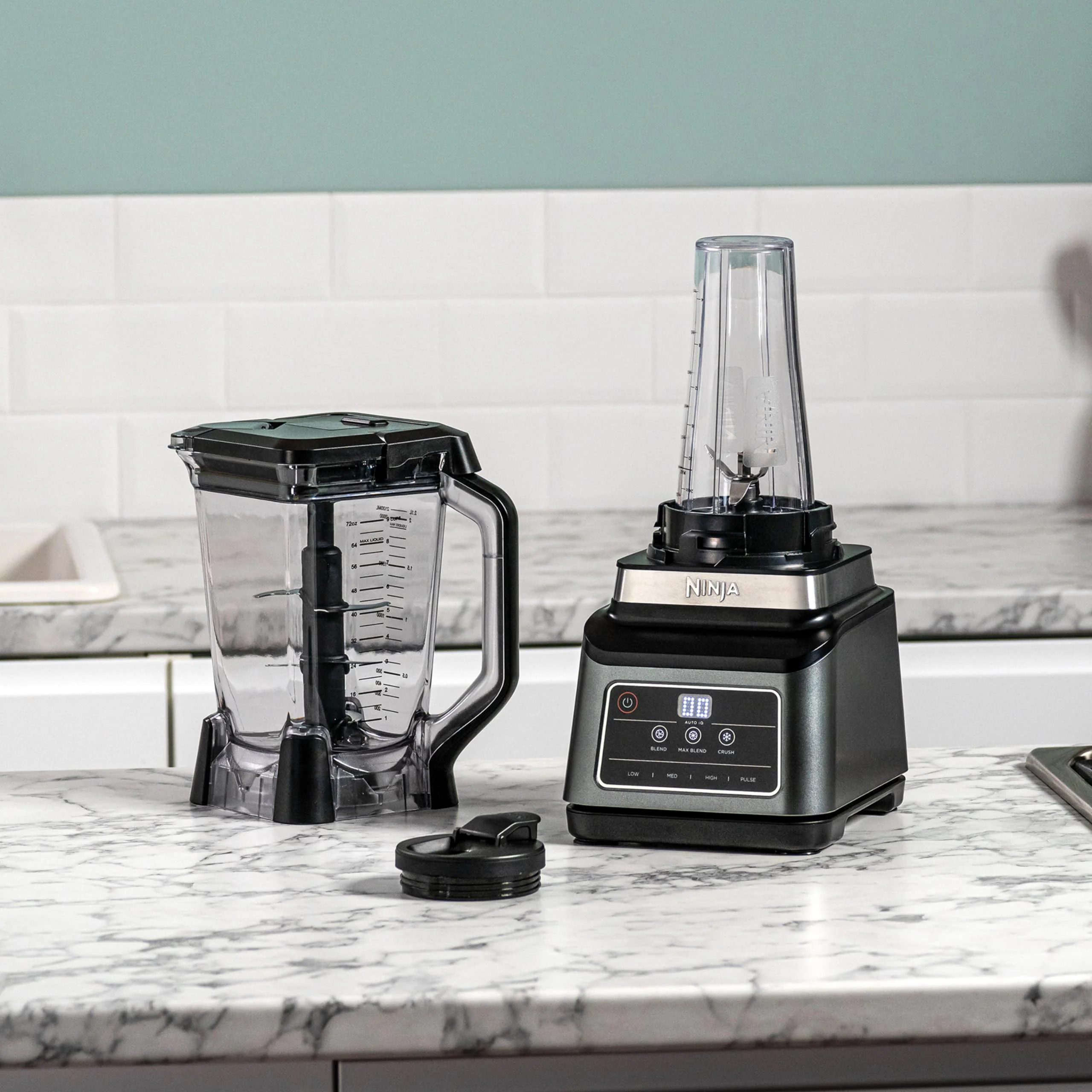 Ninja 2-en-1 Blender avec 3 programmes automatiques, mixeur avec 4 réglages manuels, bol de 2,1 L et tasse de 700 ml, 1200 W, pièces lavables en lave-vaisselle, Auto-iQ, noir BN750EU - Image 21