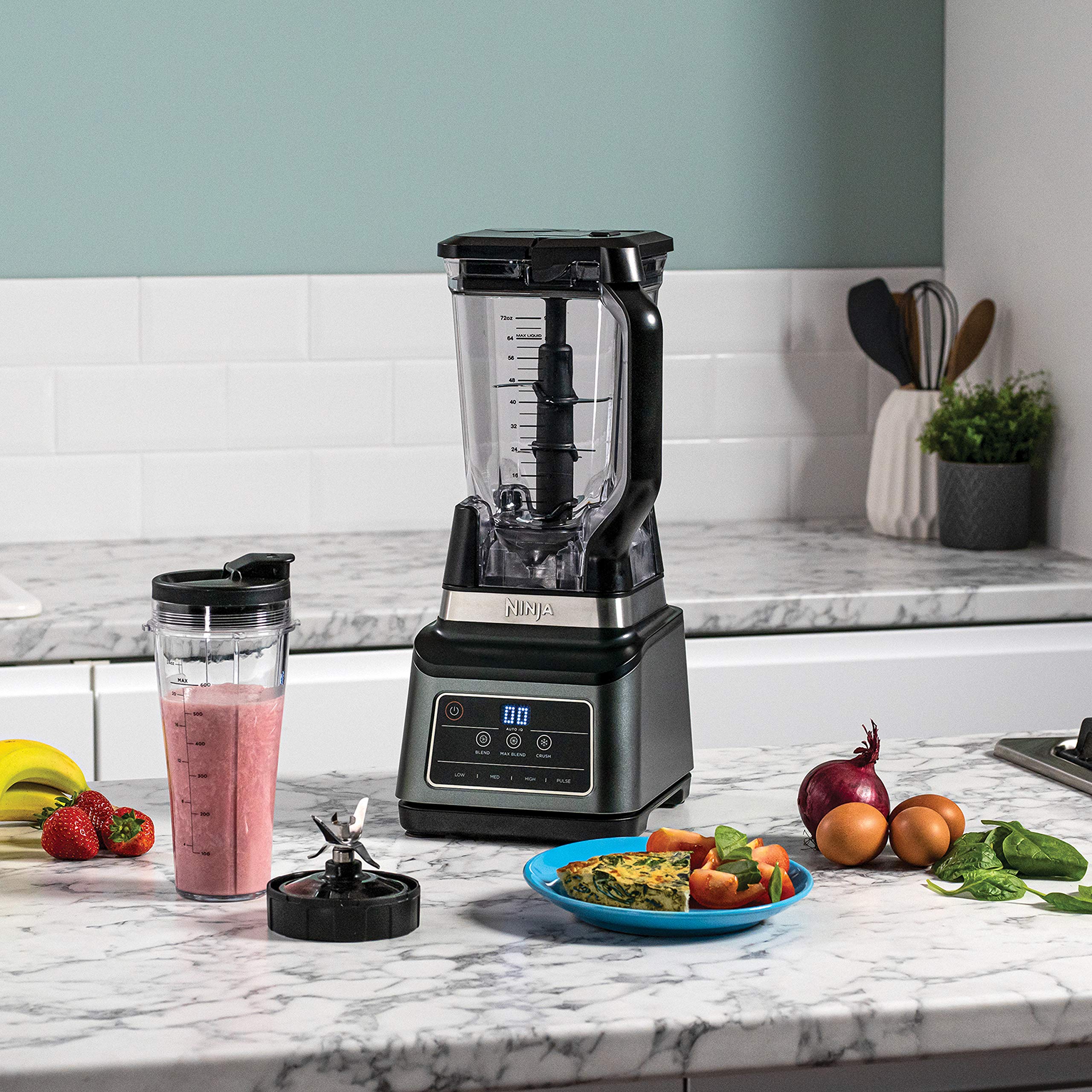Ninja 2-en-1 Blender avec 3 programmes automatiques, mixeur avec 4 réglages manuels, bol de 2,1 L et tasse de 700 ml, 1200 W, pièces lavables en lave-vaisselle, Auto-iQ, noir BN750EU - Image 22