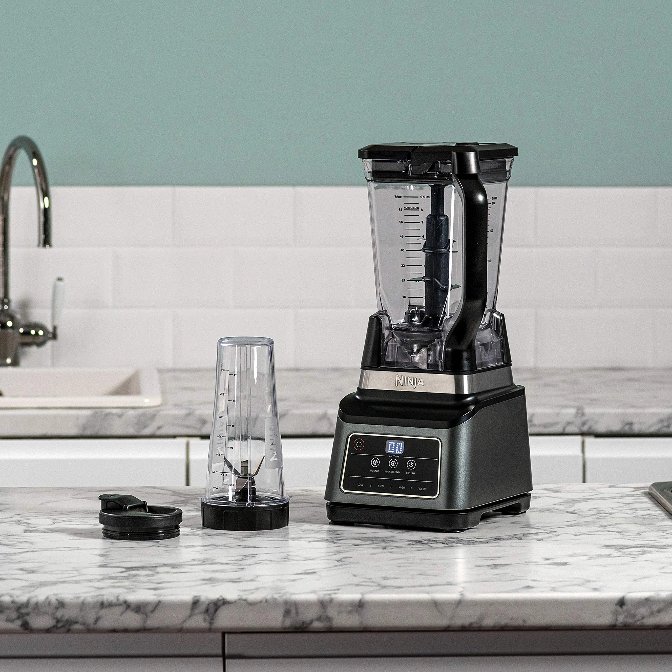 Ninja 2-en-1 Blender avec 3 programmes automatiques, mixeur avec 4 réglages manuels, bol de 2,1 L et tasse de 700 ml, 1200 W, pièces lavables en lave-vaisselle, Auto-iQ, noir BN750EU - Image 25