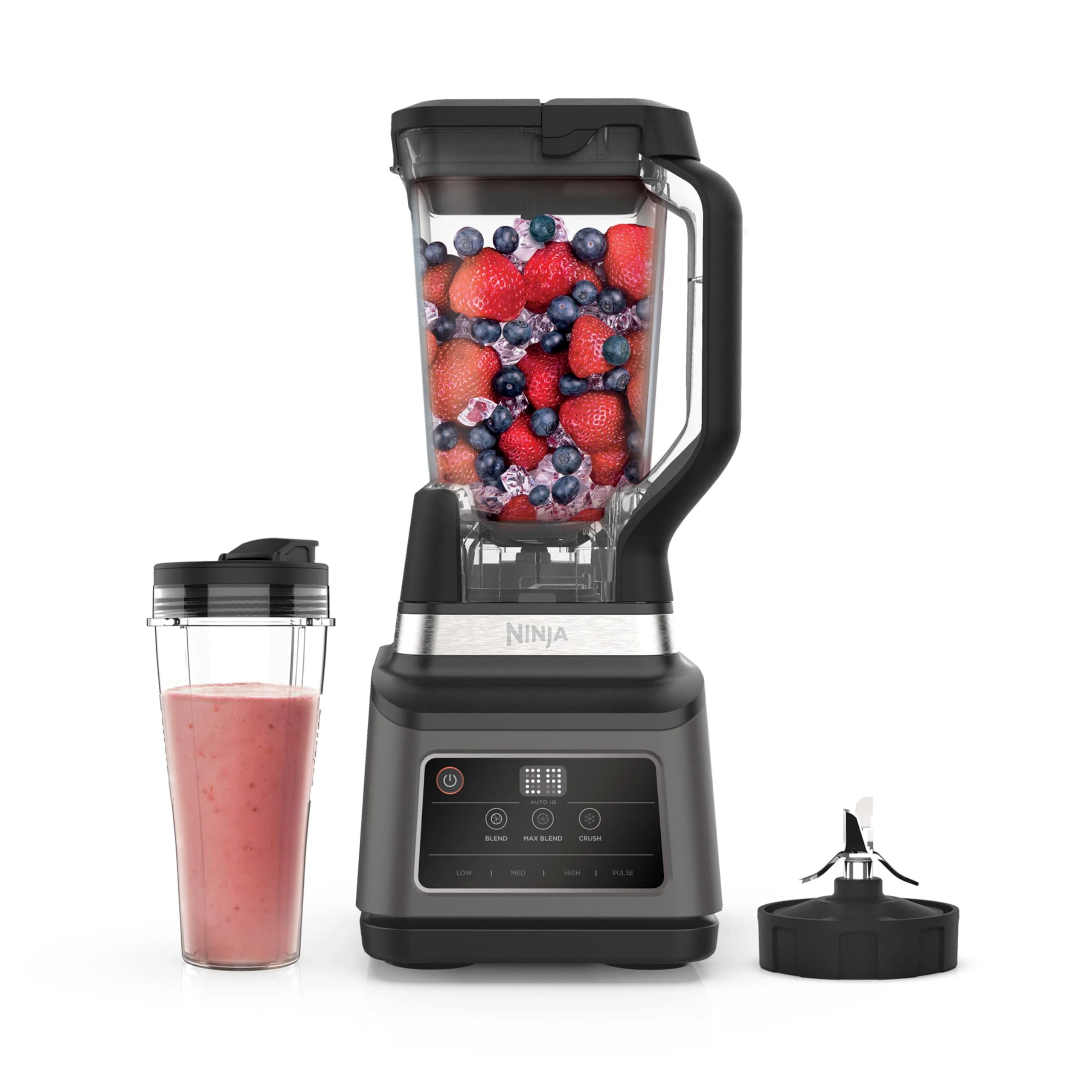 Ninja 2-en-1 Blender avec 3 programmes automatiques, mixeur avec 4 réglages manuels, bol de 2,1 L et tasse de 700 ml, 1200 W, pièces lavables en lave-vaisselle, Auto-iQ, noir BN750EU - Image 3
