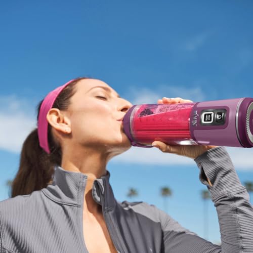 Ninja Blast Blender portable, 530 ml, couvercle résistant aux fuites et bec verseur, mini mixeur sans fil puissant, rechargeable, mixe smoothies, shakes protéinés et glaçons, Noir, BC151EUBK - Image 16