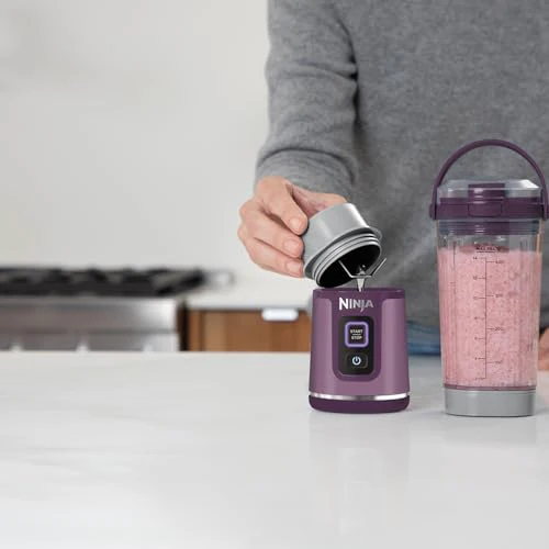 Ninja Blast Blender portable, 530 ml, couvercle résistant aux fuites et bec verseur, mini mixeur sans fil puissant, rechargeable, mixe smoothies, shakes protéinés et glaçons, Noir, BC151EUBK - Image 17