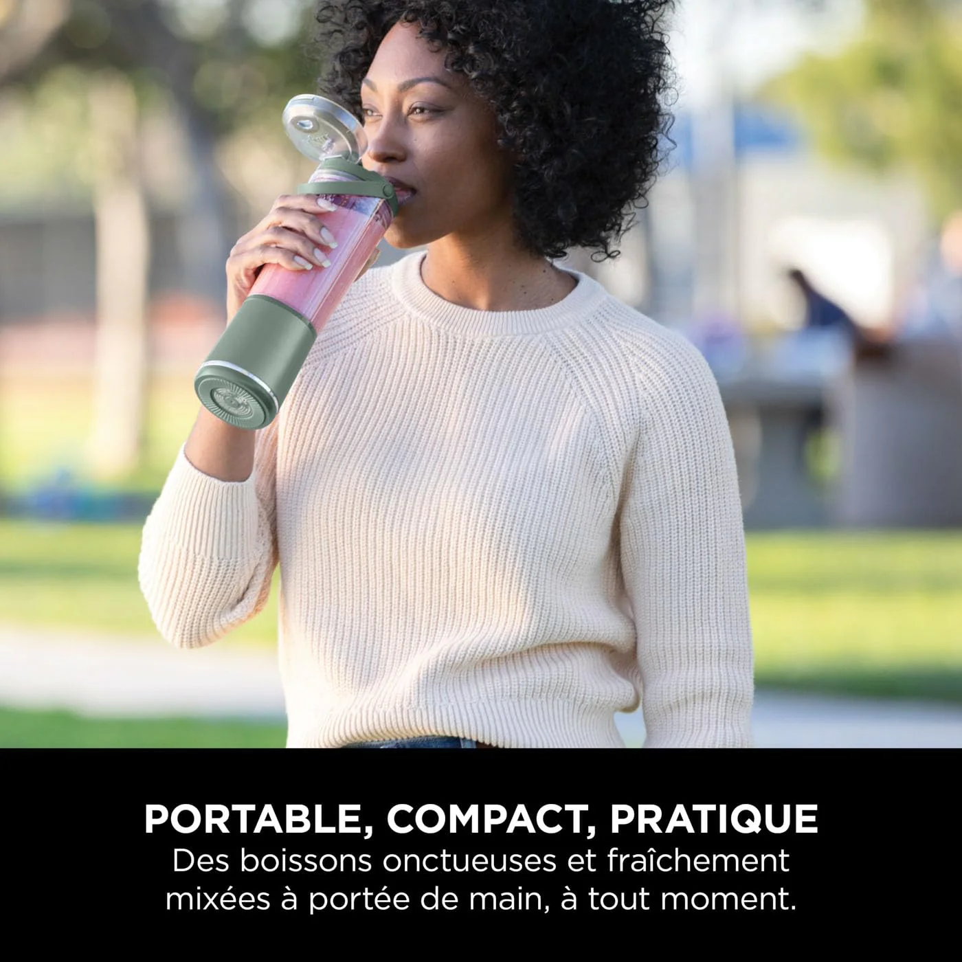 Ninja Blast Blender portable, 530 ml, couvercle résistant aux fuites et bec verseur, mini mixeur sans fil puissant, rechargeable, mixe smoothies, shakes protéinés et glaçons, Noir, BC151EUBK - Image 22