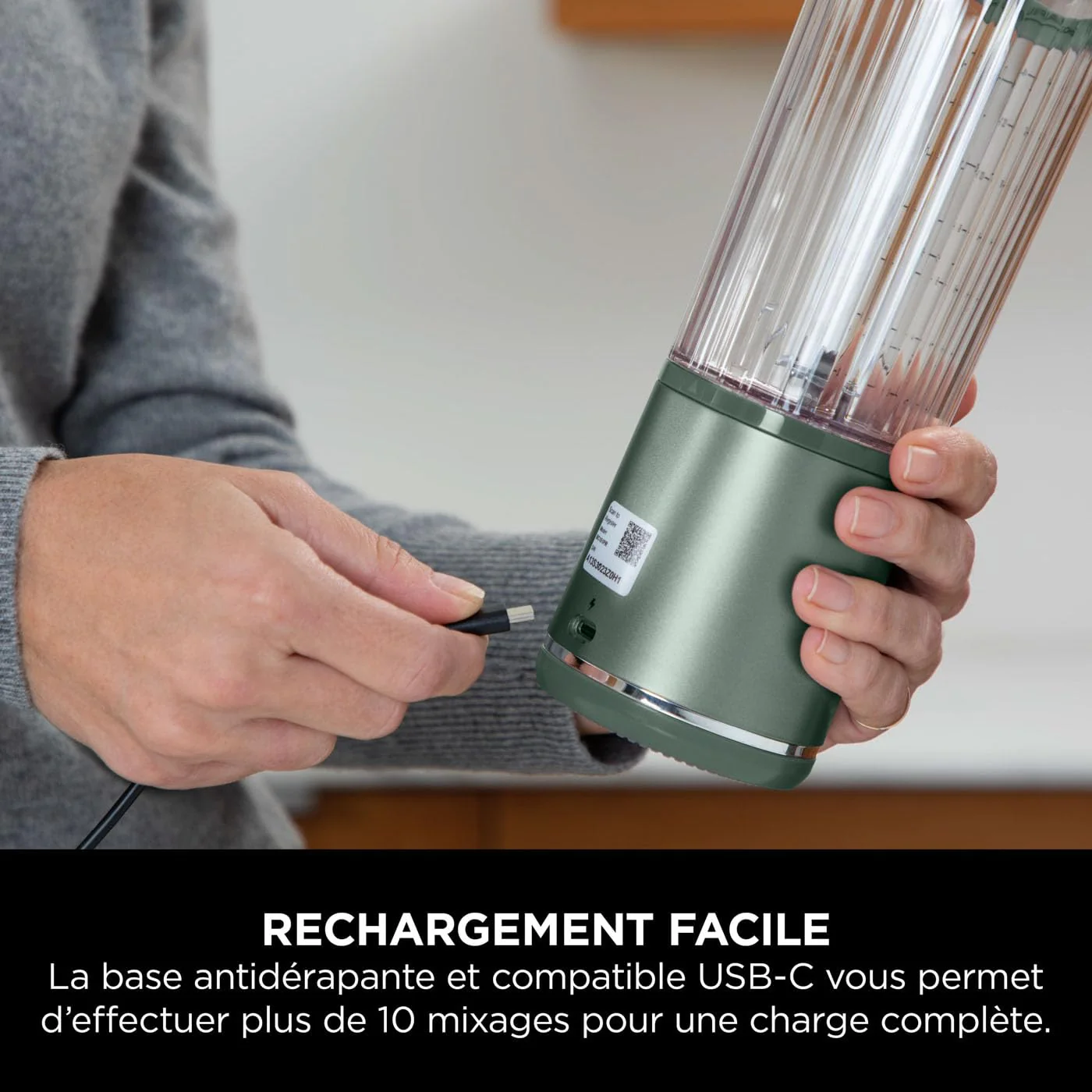 Ninja Blast Blender portable, 530 ml, couvercle résistant aux fuites et bec verseur, mini mixeur sans fil puissant, rechargeable, mixe smoothies, shakes protéinés et glaçons, Noir, BC151EUBK - Image 28