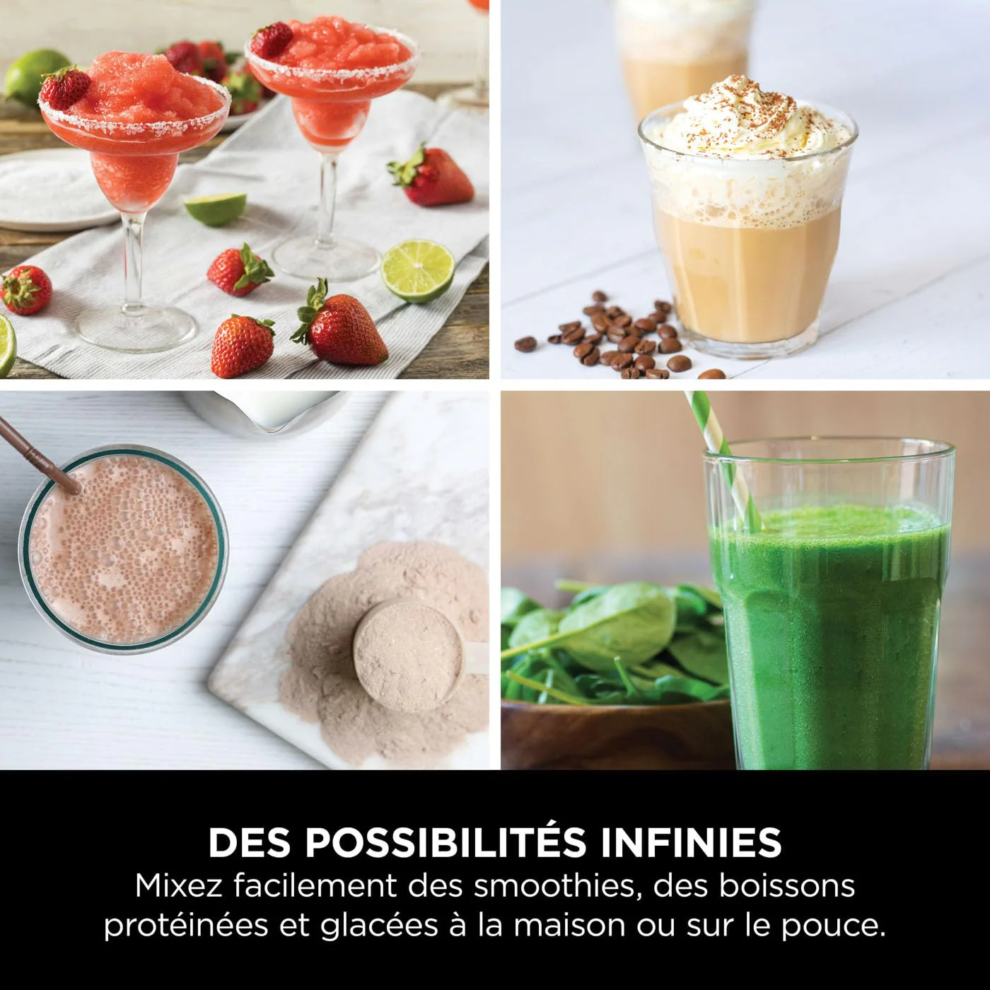 Ninja Blast Blender portable, 530 ml, couvercle résistant aux fuites et bec verseur, mini mixeur sans fil puissant, rechargeable, mixe smoothies, shakes protéinés et glaçons, Noir, BC151EUBK - Image 38