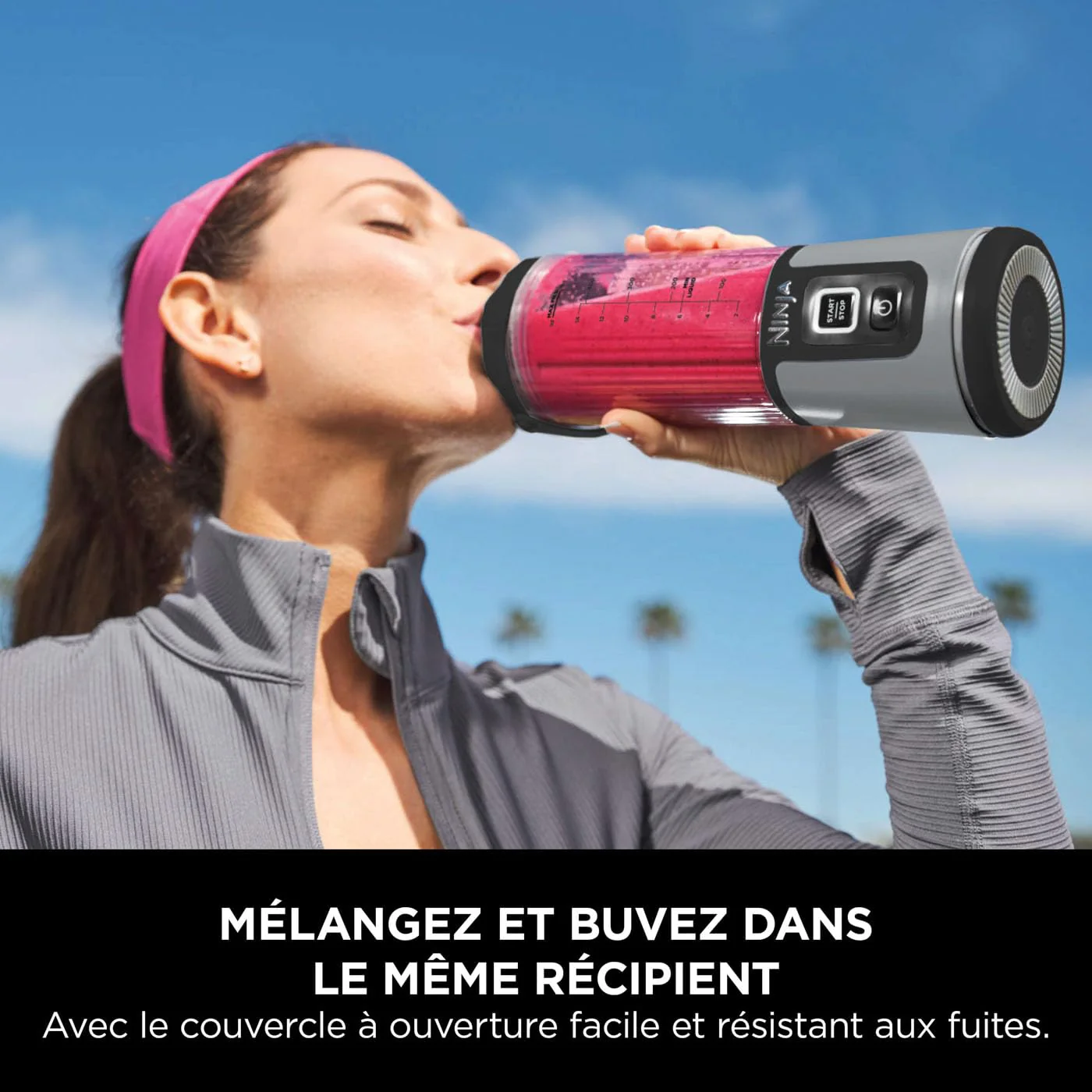 Ninja Blast Blender portable, 530 ml, couvercle résistant aux fuites et bec verseur, mini mixeur sans fil puissant, rechargeable, mixe smoothies, shakes protéinés et glaçons, Noir, BC151EUBK - Image 43