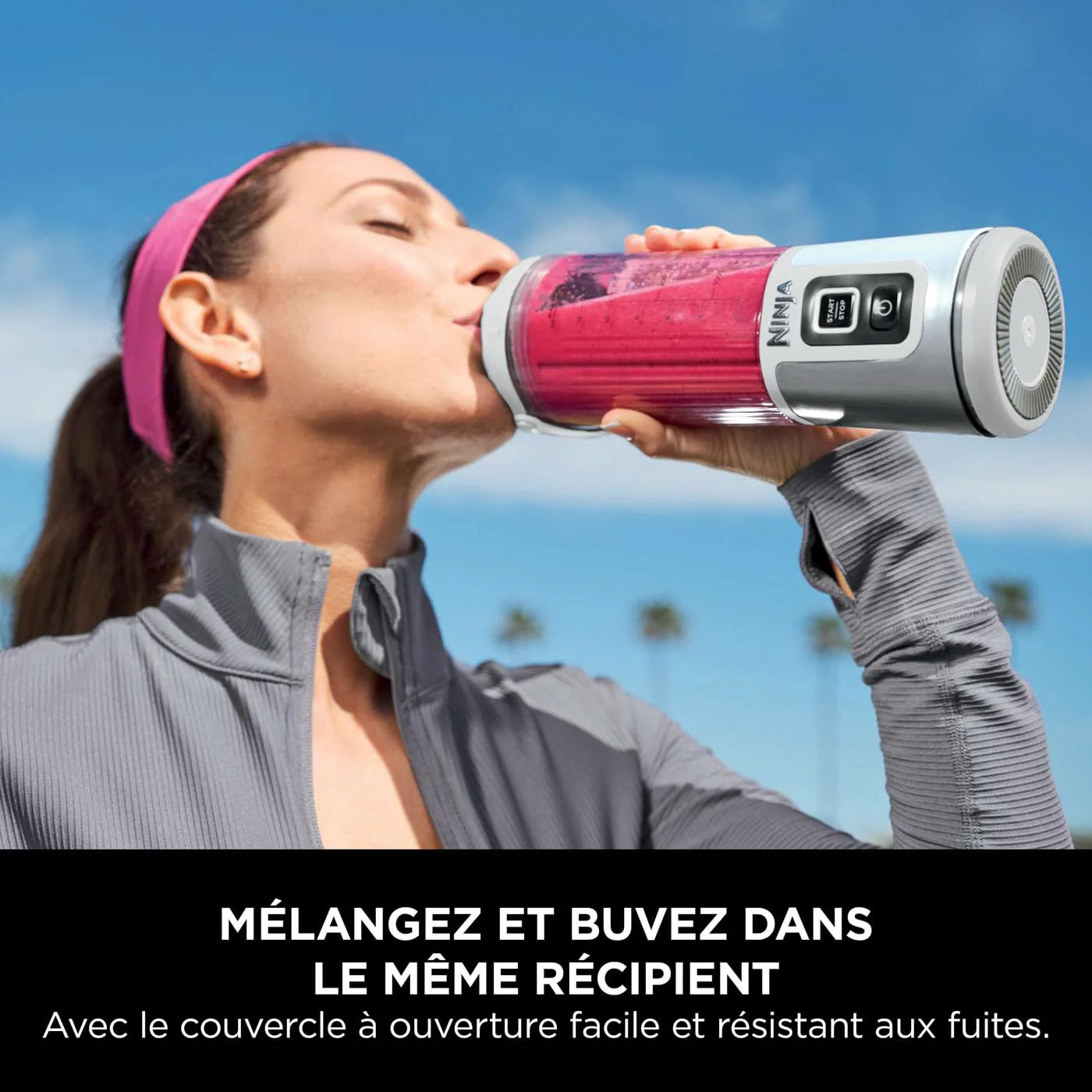 Ninja Blast Blender portable, 530 ml, couvercle résistant aux fuites et bec verseur, mini mixeur sans fil puissant, rechargeable, mixe smoothies, shakes protéinés et glaçons, Noir, BC151EUBK - Image 52