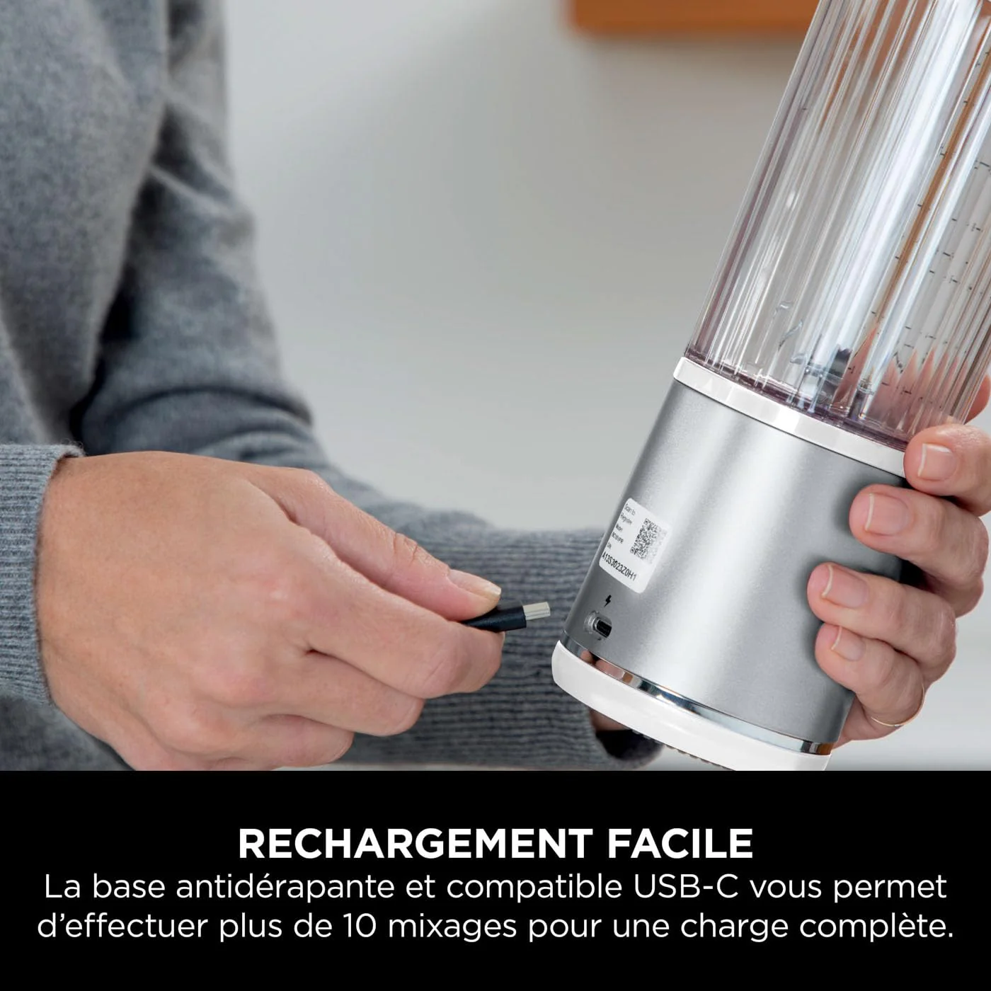 Ninja Blast Blender portable, 530 ml, couvercle résistant aux fuites et bec verseur, mini mixeur sans fil puissant, rechargeable, mixe smoothies, shakes protéinés et glaçons, Noir, BC151EUBK - Image 55