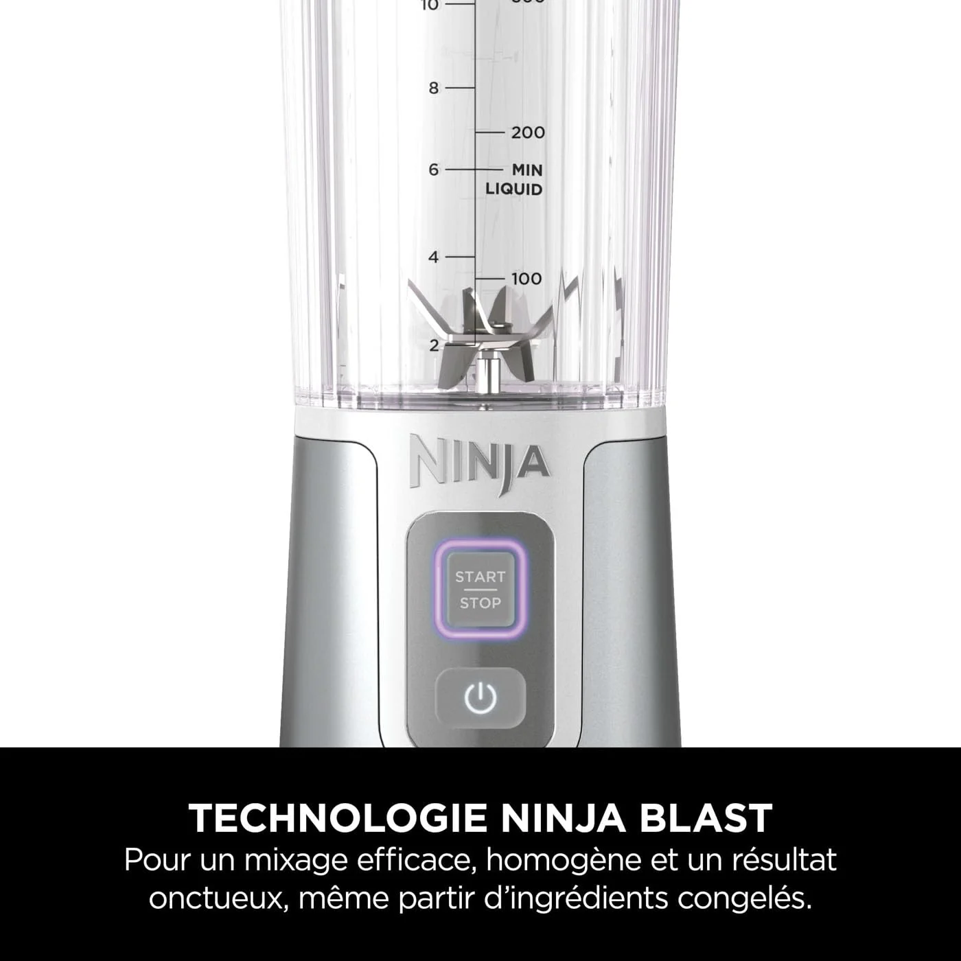 Ninja Blast Blender portable, 530 ml, couvercle résistant aux fuites et bec verseur, mini mixeur sans fil puissant, rechargeable, mixe smoothies, shakes protéinés et glaçons, Noir, BC151EUBK - Image 56