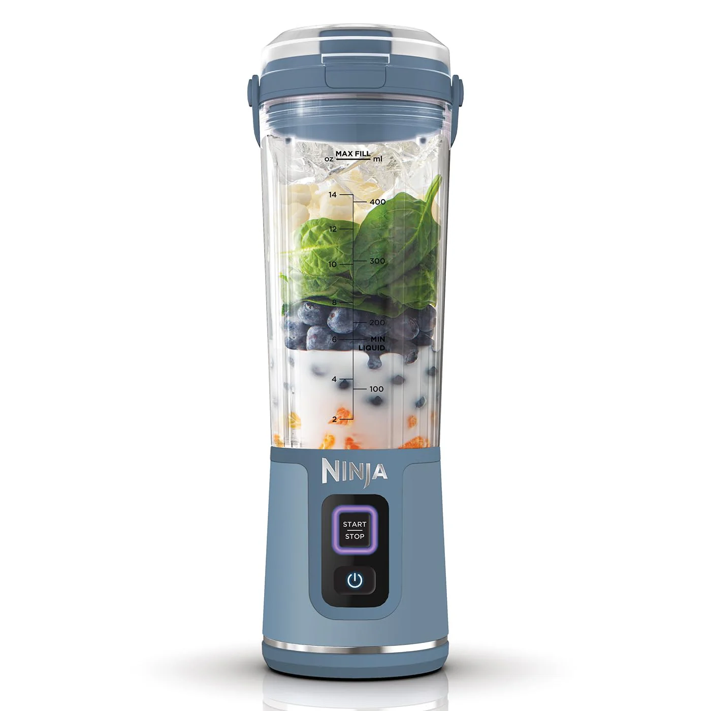 Ninja Blast Blender portable, 530 ml, couvercle résistant aux fuites et bec verseur, mini mixeur sans fil puissant, rechargeable, mixe smoothies, shakes protéinés et glaçons, Noir, BC151EUBK - Image 6