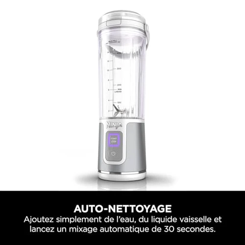 Ninja Blast Blender portable, 530 ml, couvercle résistant aux fuites et bec verseur, mini mixeur sans fil puissant, rechargeable, mixe smoothies, shakes protéinés et glaçons, Noir, BC151EUBK - Image 60