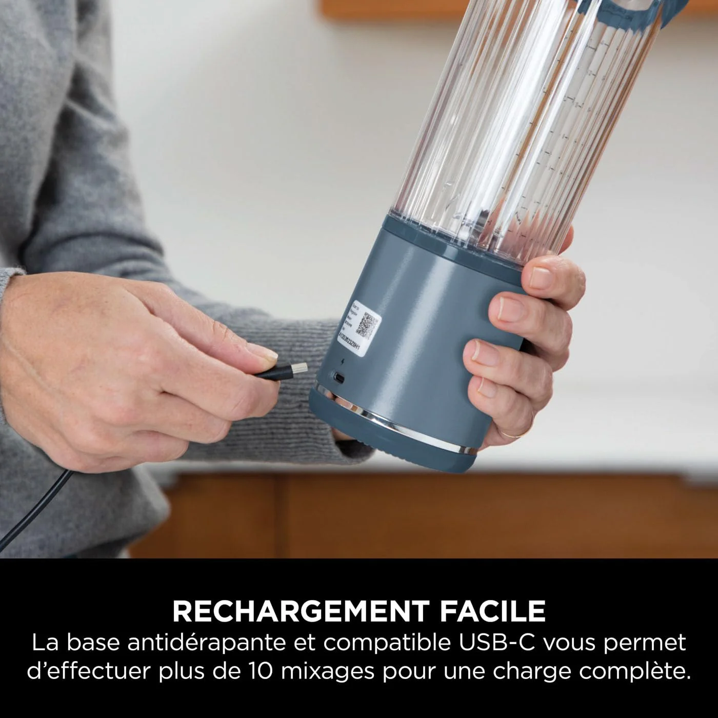 Ninja Blast Blender portable, 530 ml, couvercle résistant aux fuites et bec verseur, mini mixeur sans fil puissant, rechargeable, mixe smoothies, shakes protéinés et glaçons, Noir, BC151EUBK - Image 69
