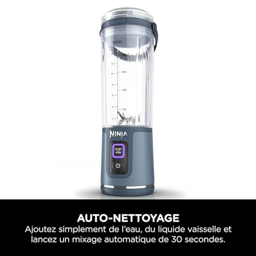 Ninja Blast Blender portable, 530 ml, couvercle résistant aux fuites et bec verseur, mini mixeur sans fil puissant, rechargeable, mixe smoothies, shakes protéinés et glaçons, Noir, BC151EUBK - Image 73