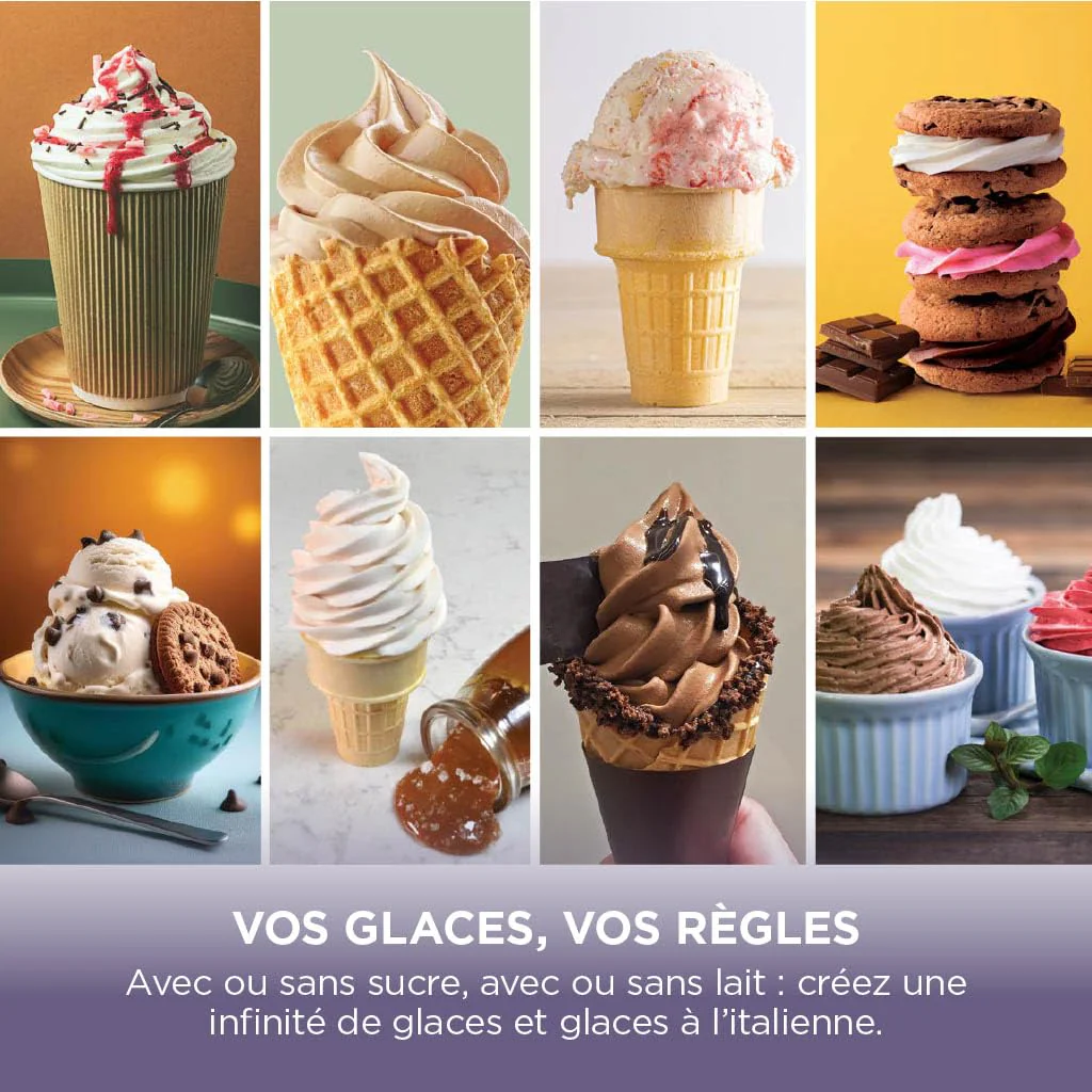 NINJA CREAMi Sorbetière Scoop and Swirl avec 2 pots, 13 modes pour réaliser crèmes glacées, glaces à l’italienne, gelatos, sorbets, milkshakes et plus, option Extra, Stone/Or NC701EUSTGD - Image 6