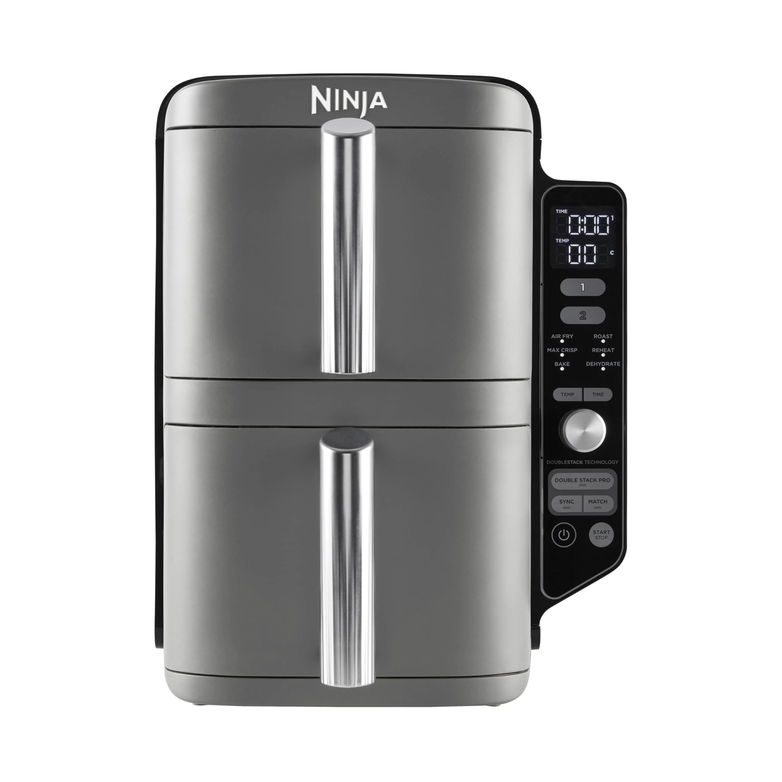 NINJA Foodi FlexDrawer Air Fryer, Dual Zone Avec Séparateur Amovible, Grand Tiroir de 10.4 L, 7-en-1, Double Zone, Sans Huile, Pièces Antiadhésives Compatibles Au Lave-Vaisselle, Noir AF500EU