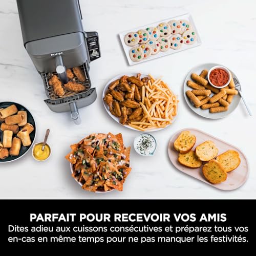 NINJA Foodi FlexDrawer Air Fryer, Dual Zone Avec Séparateur Amovible, Grand Tiroir de 10.4 L, 7-en-1, Double Zone, Sans Huile, Pièces Antiadhésives Compatibles Au Lave-Vaisselle, Noir AF500EU - Image 18