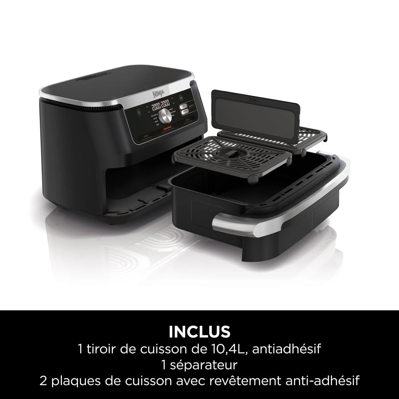 NINJA Foodi FlexDrawer Air Fryer, Dual Zone Avec Séparateur Amovible, Grand Tiroir de 10.4 L, 7-en-1, Double Zone, Sans Huile, Pièces Antiadhésives Compatibles Au Lave-Vaisselle, Noir AF500EU - Image 28