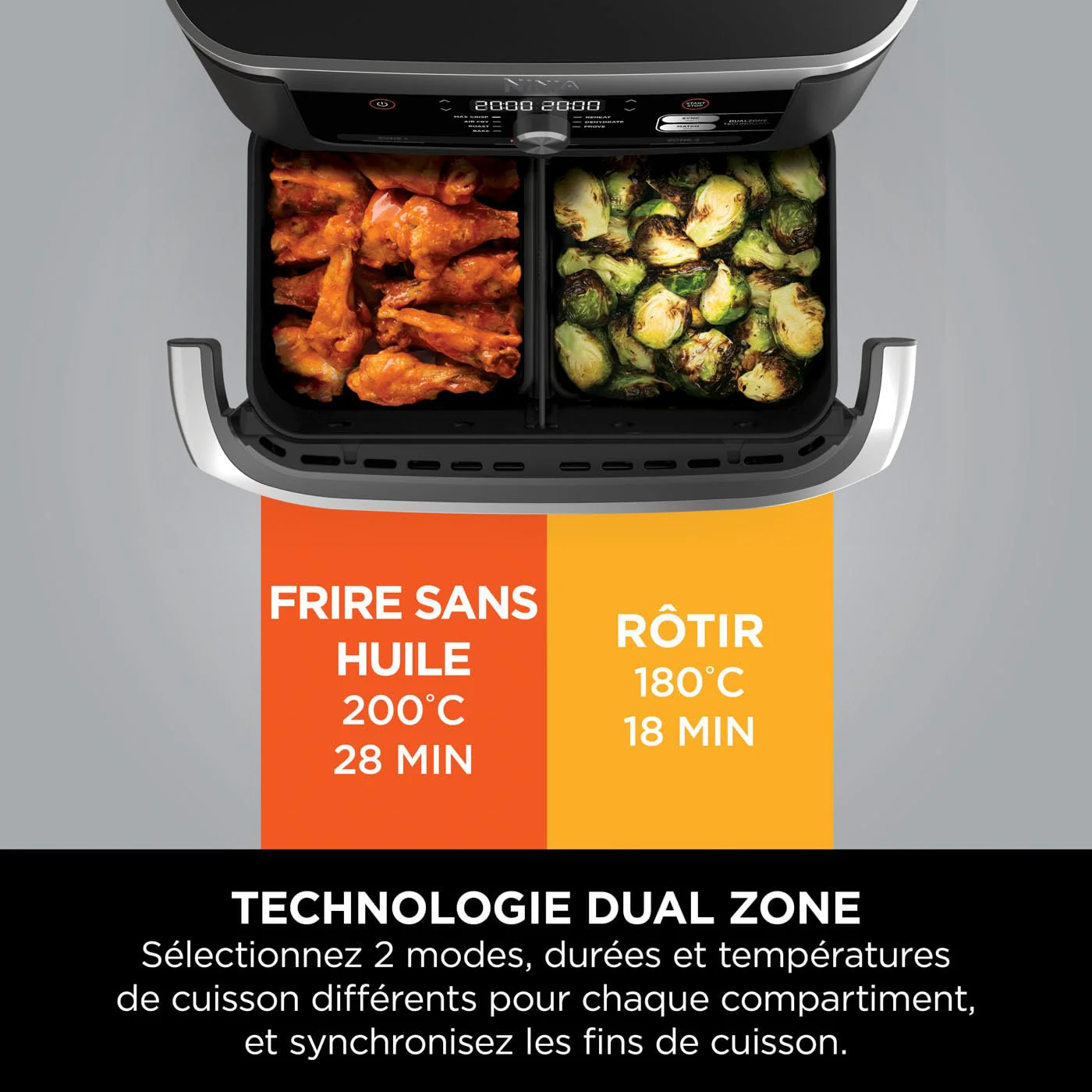 NINJA Foodi FlexDrawer Air Fryer, Dual Zone Avec Séparateur Amovible, Grand Tiroir de 10.4 L, 7-en-1, Double Zone, Sans Huile, Pièces Antiadhésives Compatibles Au Lave-Vaisselle, Noir AF500EU - Image 33