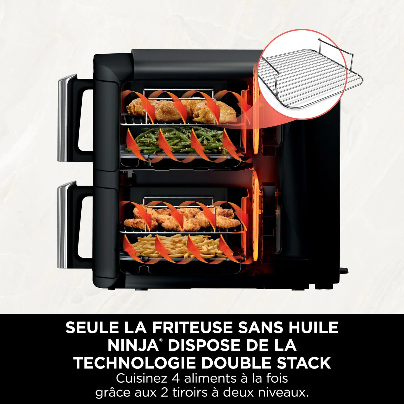 NINJA Foodi FlexDrawer Air Fryer, Dual Zone Avec Séparateur Amovible, Grand Tiroir de 10.4 L, 7-en-1, Double Zone, Sans Huile, Pièces Antiadhésives Compatibles Au Lave-Vaisselle, Noir AF500EU - Image 37