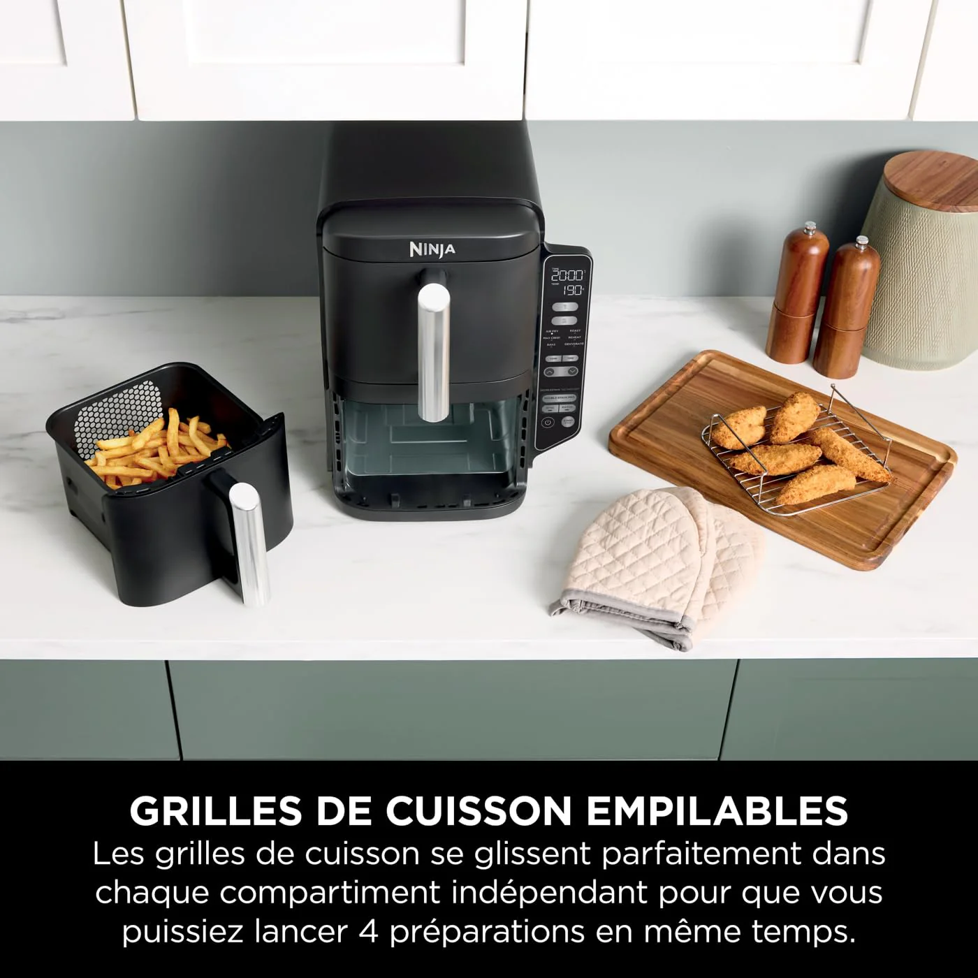 NINJA Foodi FlexDrawer Air Fryer, Dual Zone Avec Séparateur Amovible, Grand Tiroir de 10.4 L, 7-en-1, Double Zone, Sans Huile, Pièces Antiadhésives Compatibles Au Lave-Vaisselle, Noir AF500EU - Image 41