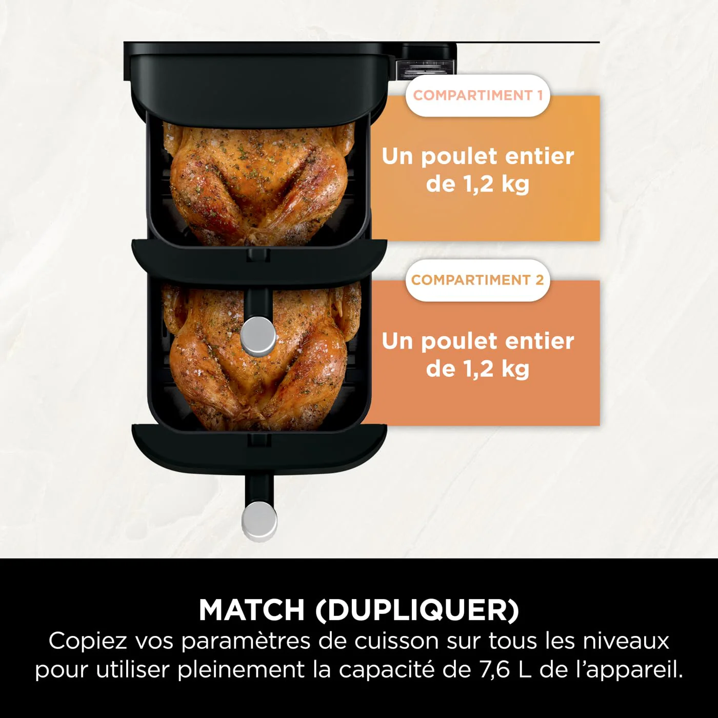 NINJA Foodi FlexDrawer Air Fryer, Dual Zone Avec Séparateur Amovible, Grand Tiroir de 10.4 L, 7-en-1, Double Zone, Sans Huile, Pièces Antiadhésives Compatibles Au Lave-Vaisselle, Noir AF500EU - Image 43