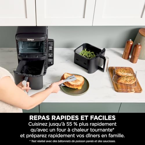 NINJA Foodi FlexDrawer Air Fryer, Dual Zone Avec Séparateur Amovible, Grand Tiroir de 10.4 L, 7-en-1, Double Zone, Sans Huile, Pièces Antiadhésives Compatibles Au Lave-Vaisselle, Noir AF500EU - Image 45